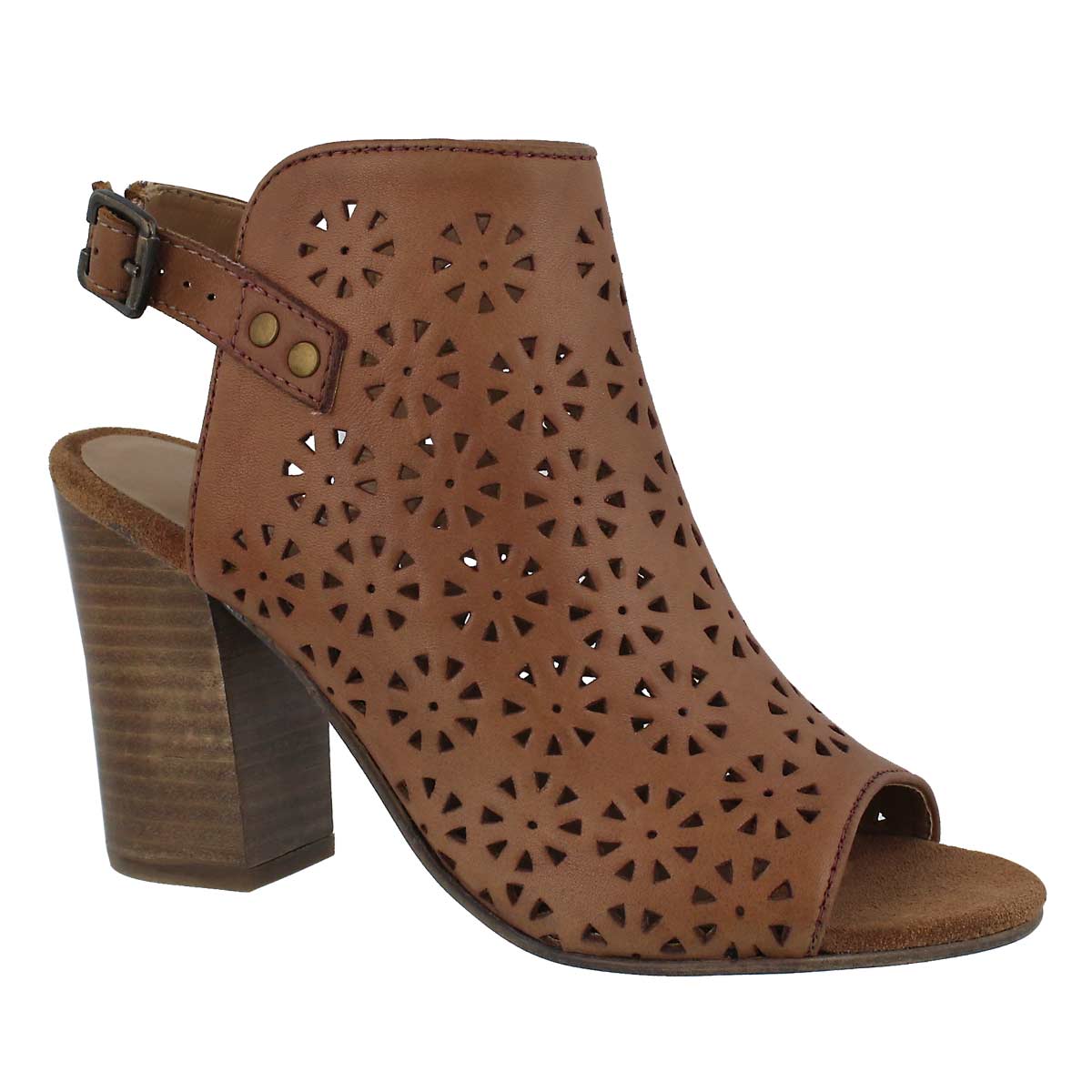 Lds Fania cognac peep toe dress sandal