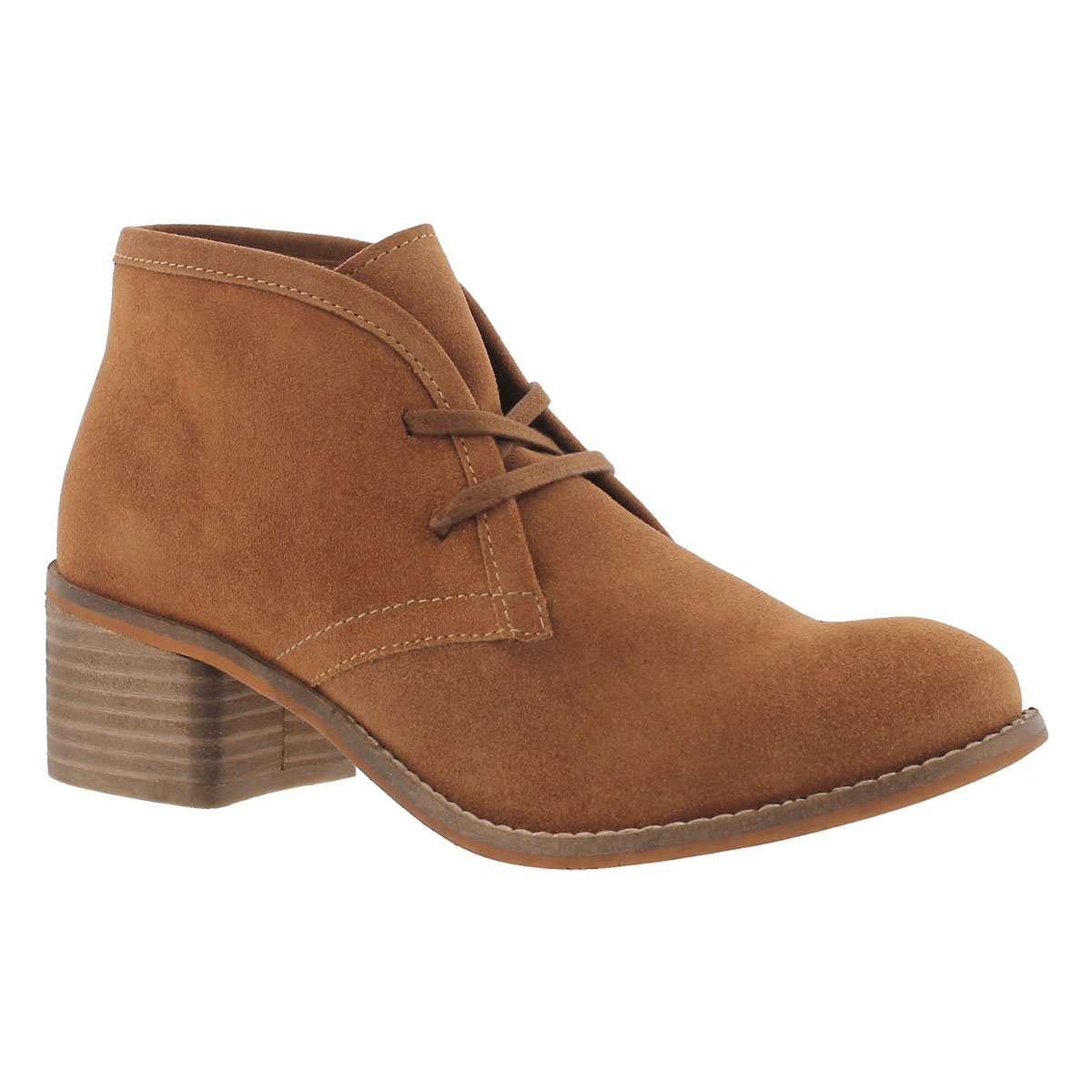 Women's FIONA dark tan lace up casual booties