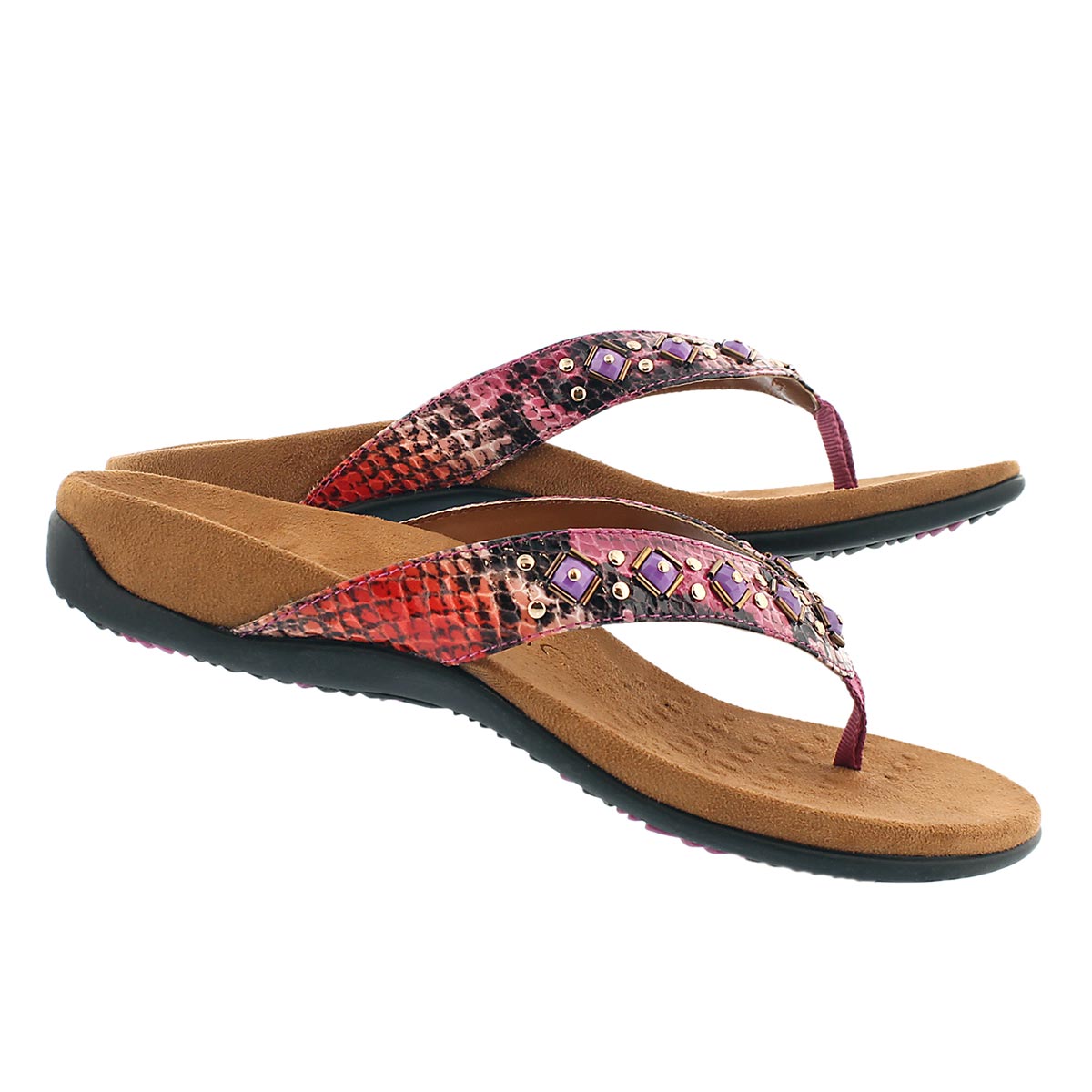 Lds Floriana pink arch support flip flop