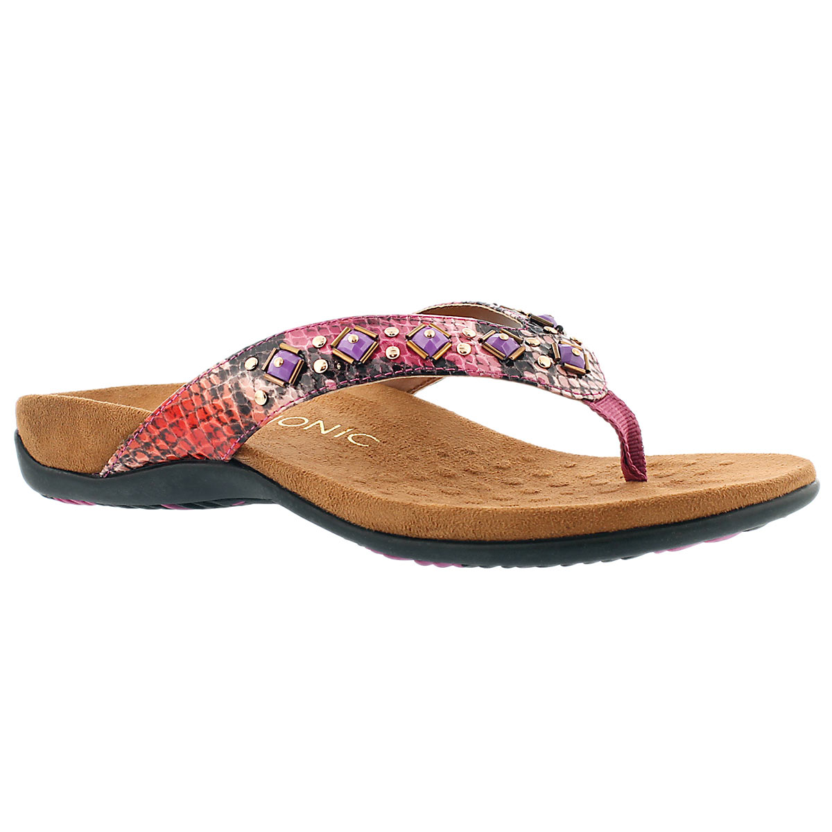 Lds Floriana pink arch support flip flop