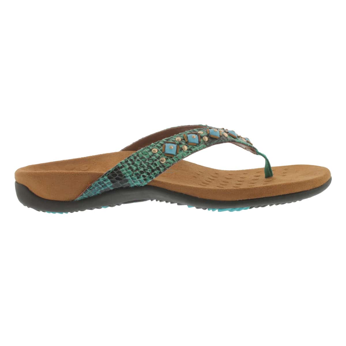 Lds Floriana teal arch support flip flop