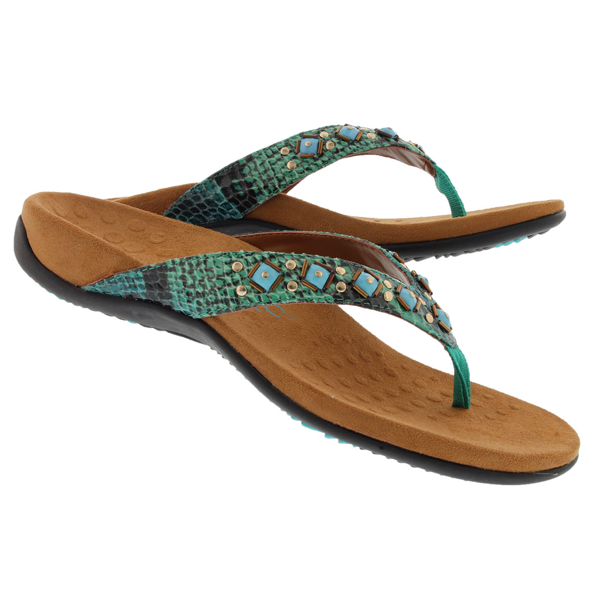Lds Floriana teal arch support flip flop