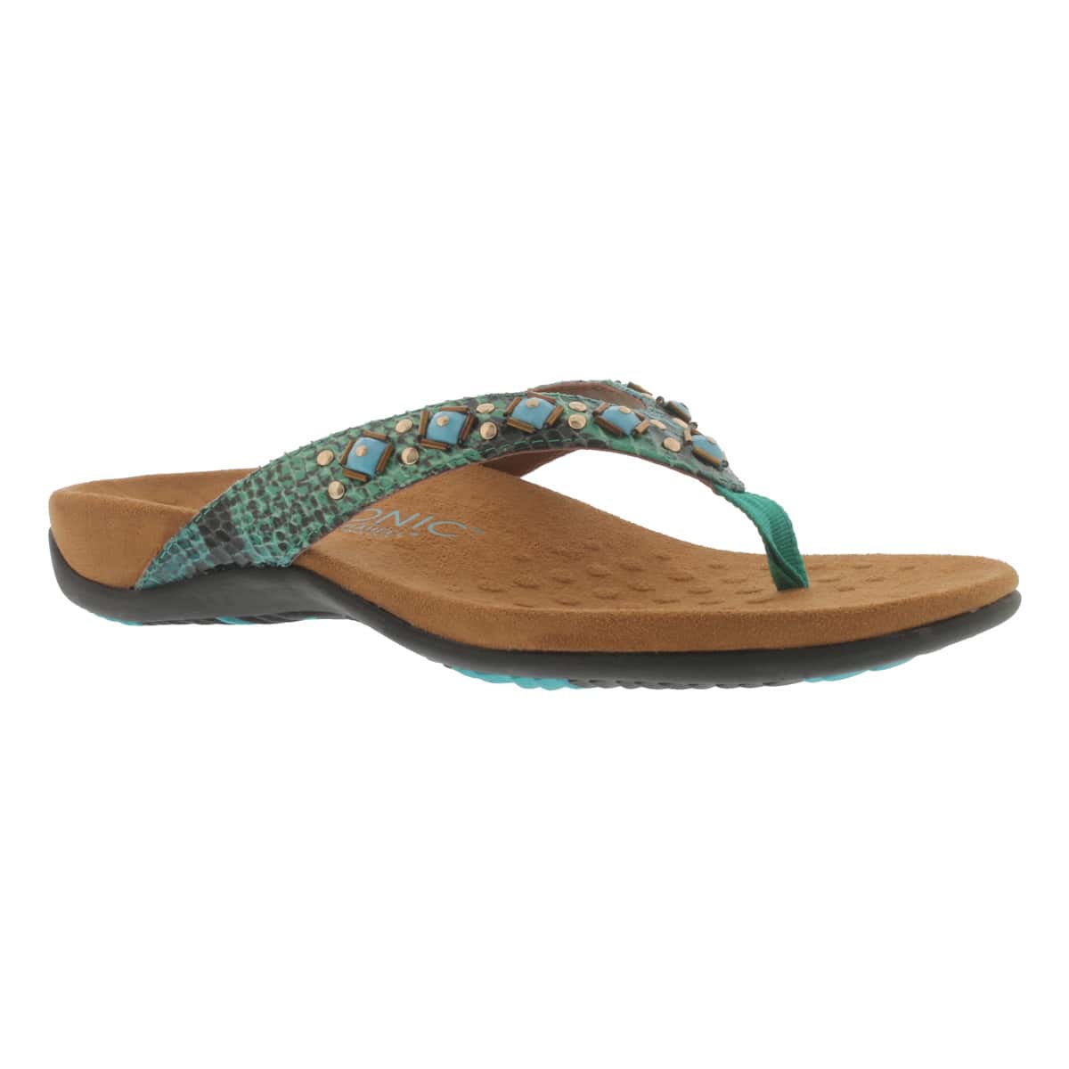 Lds Floriana teal arch support flip flop