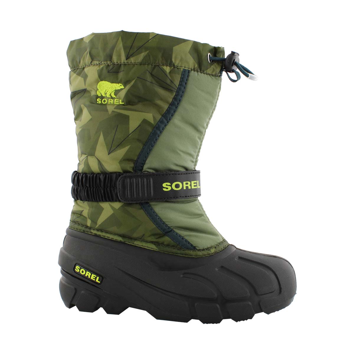 Bys Flurry Print grn/blk winter boot