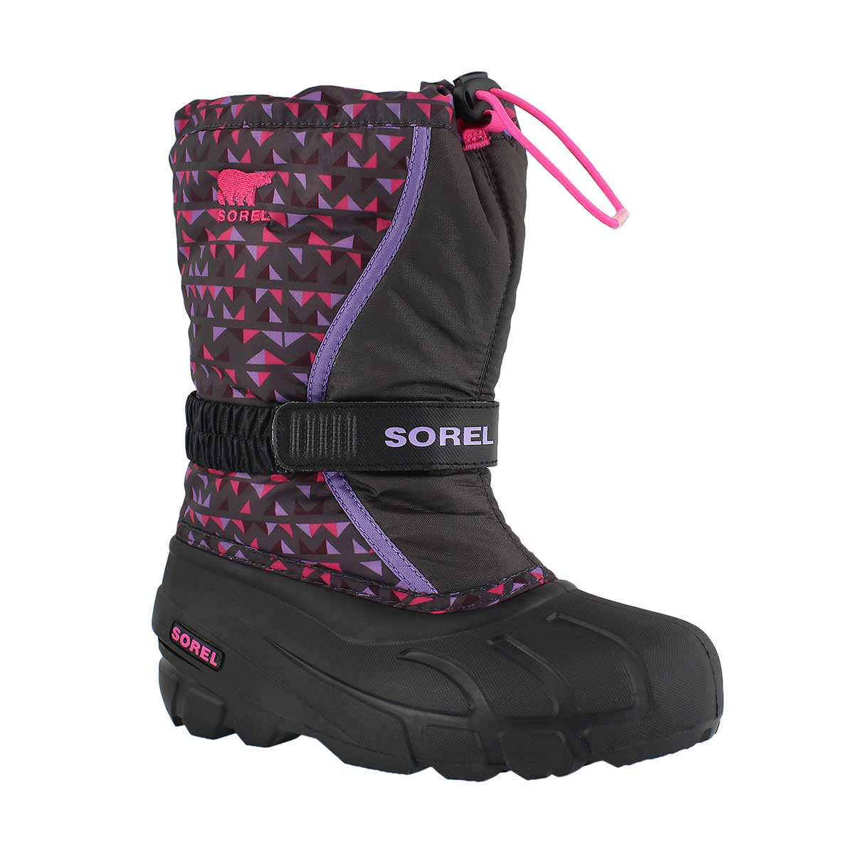 Grls Flurry Print gry/pnk winter boot