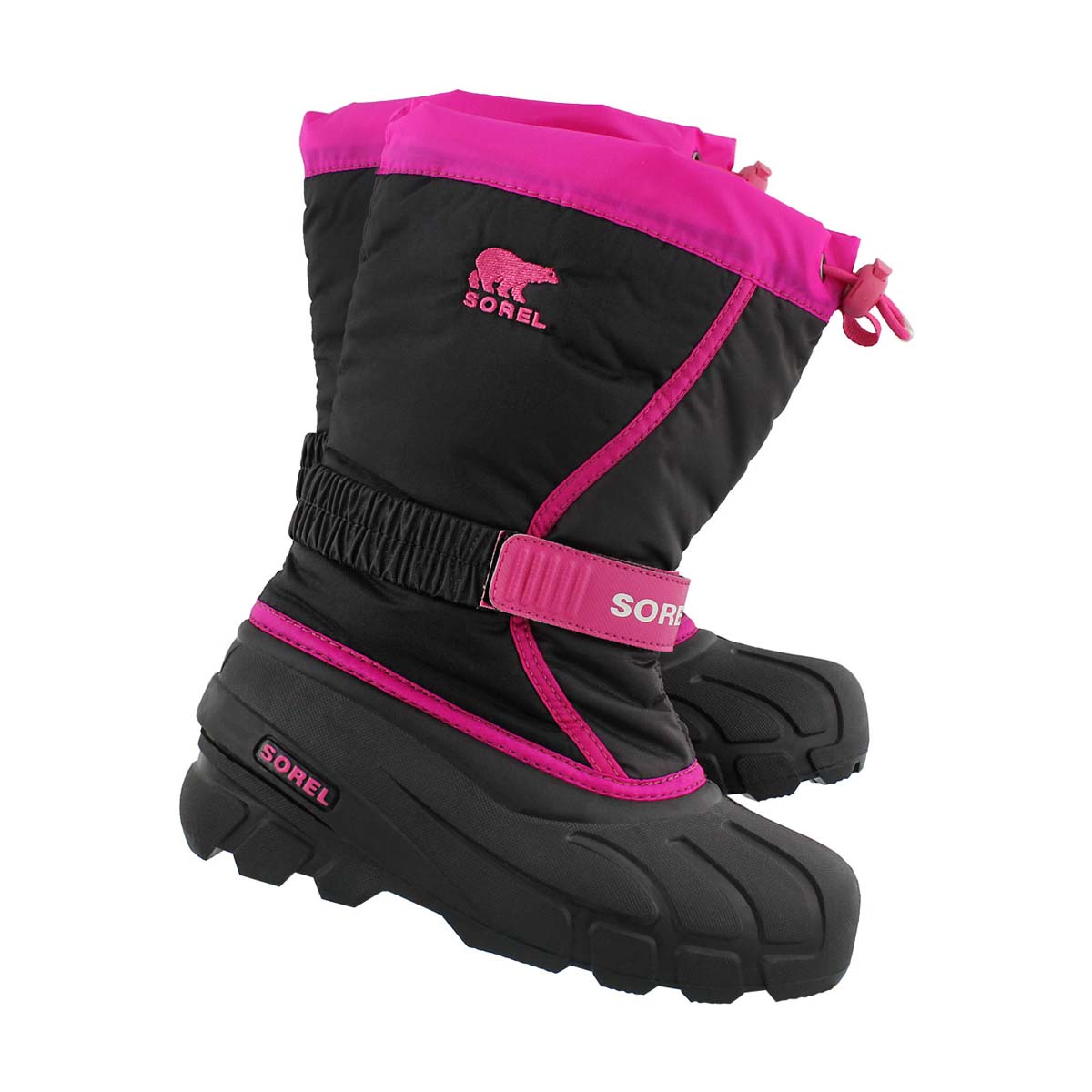 Grls Flurry pnk/blk pullon winter boot