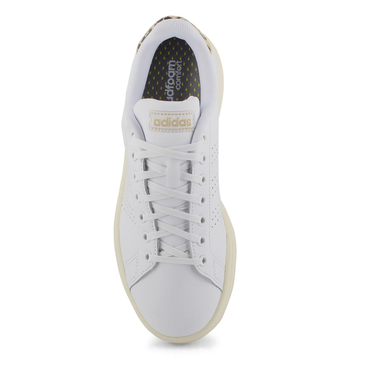 adidas advantage ladies trainers white & gold
