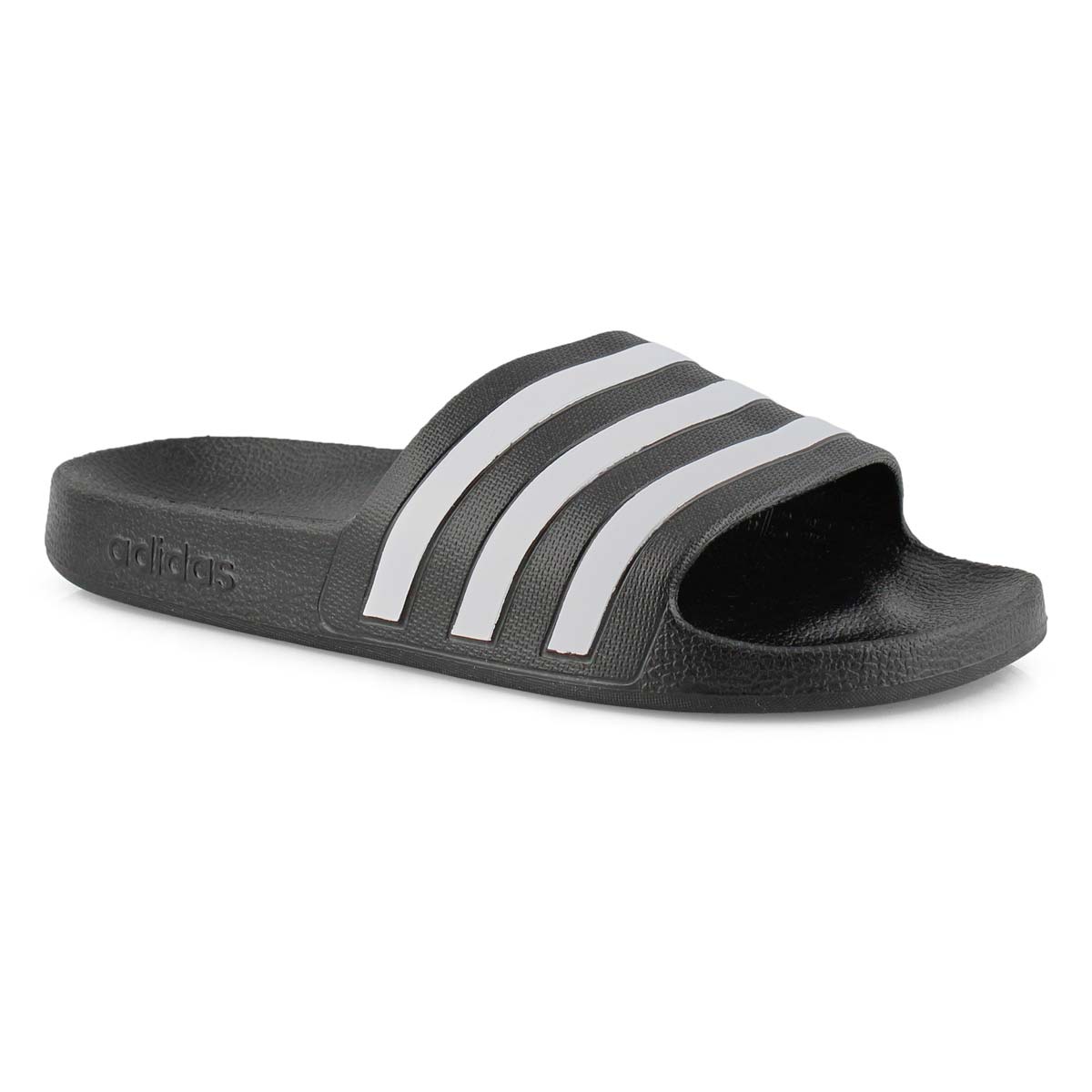 Lds Adilette Aqua blk/wht slide sandal