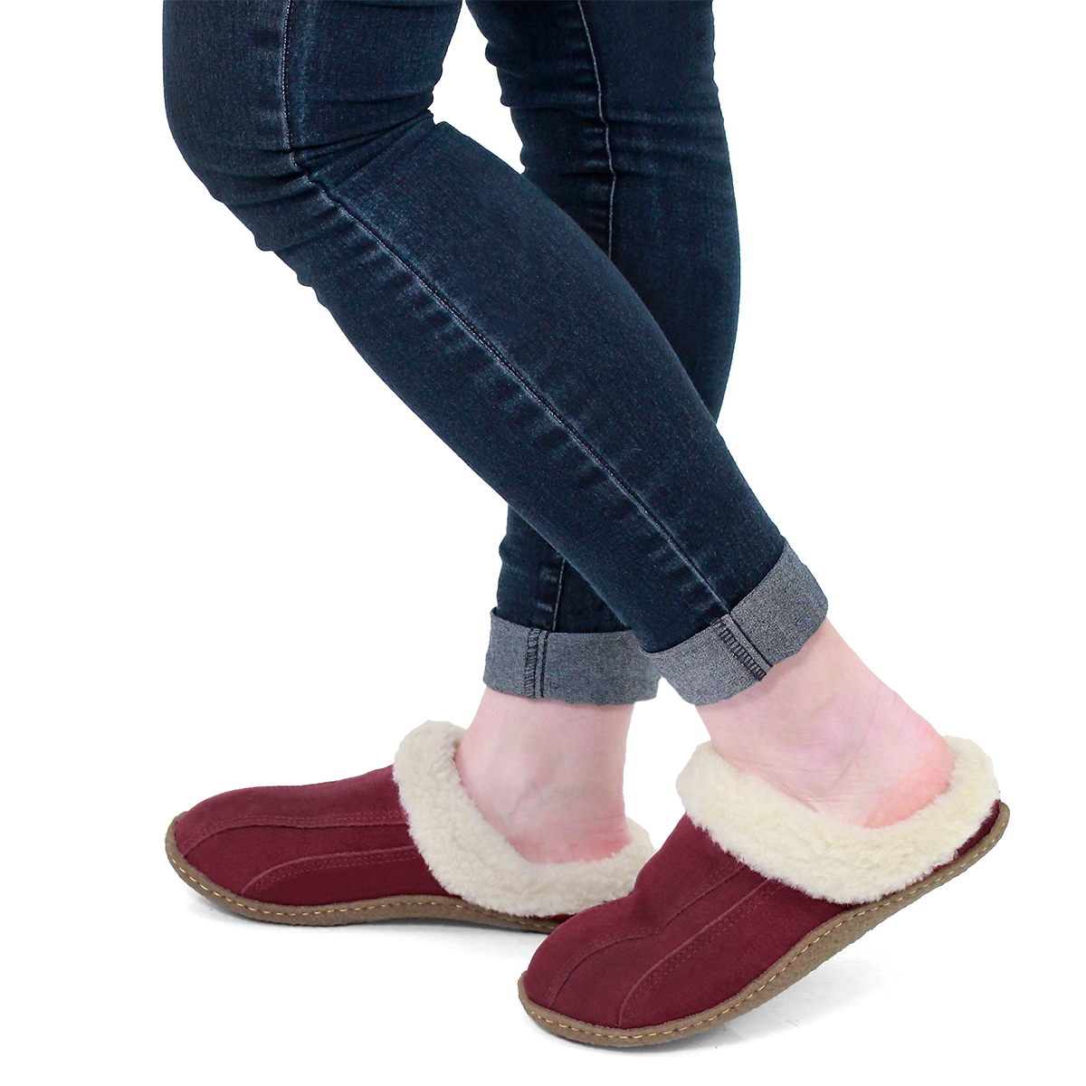 Lds Galaxie III brgndy open back slipper