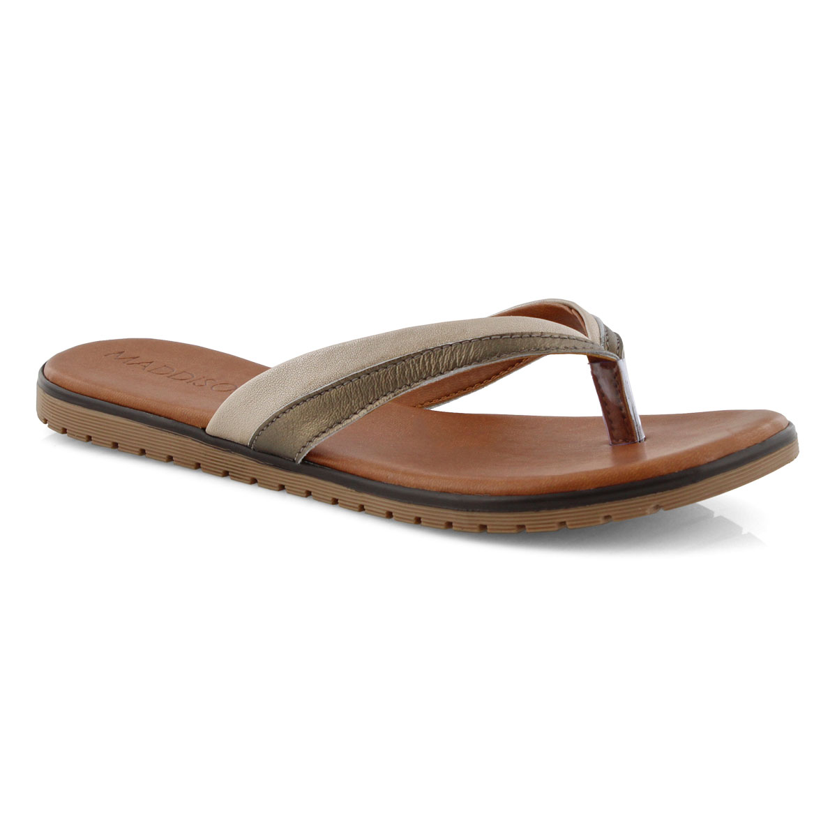 Lds Gamila pewter/champagne thong sandal