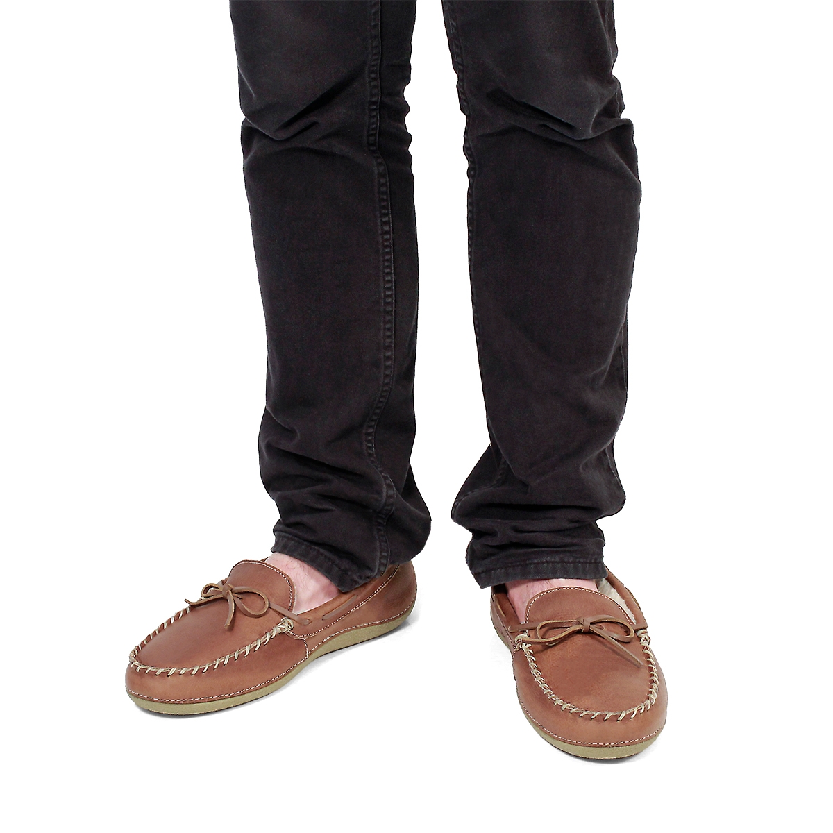Mns Gary bark fleece lined lthr moc