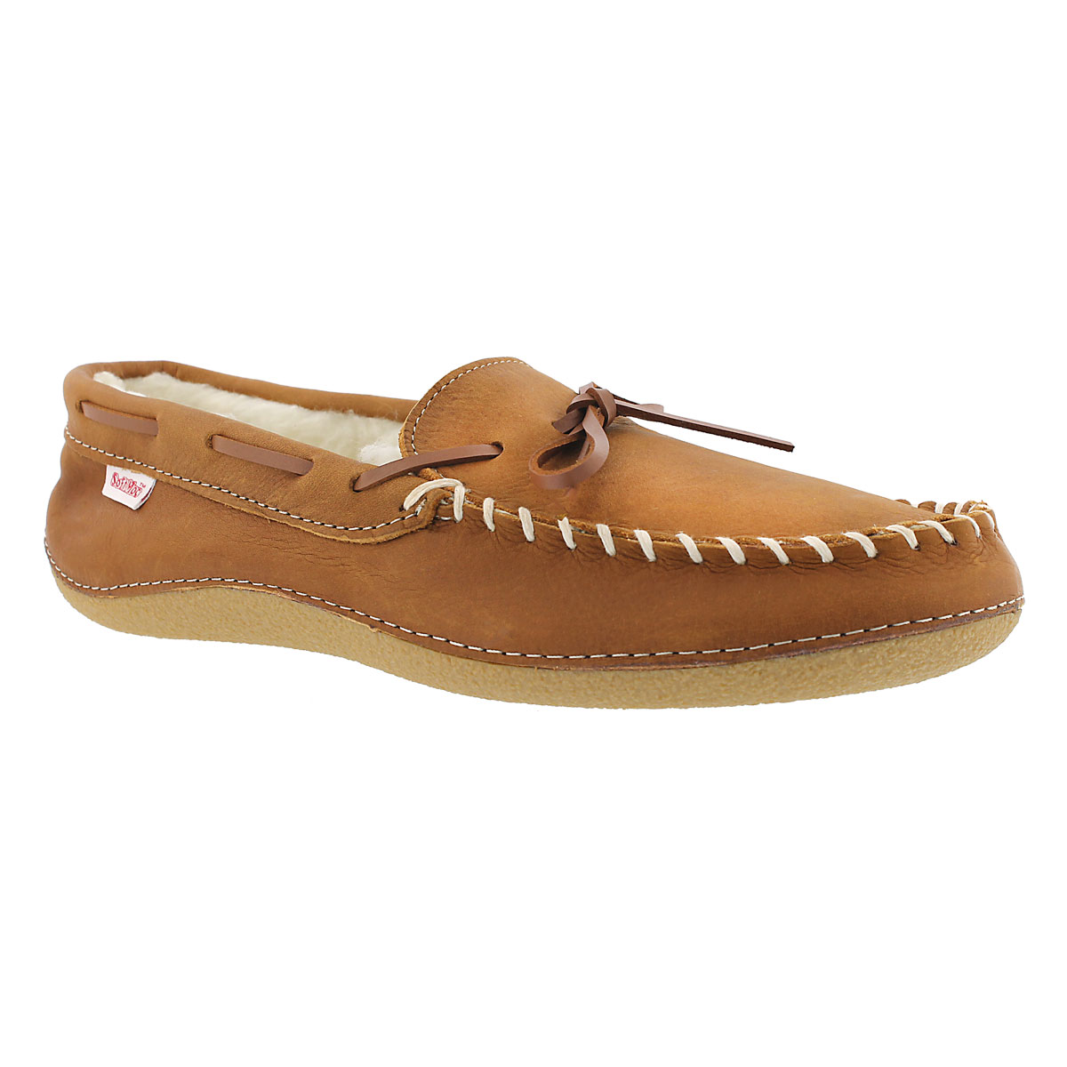 Men's GARY bark fleece lined leather moccasins