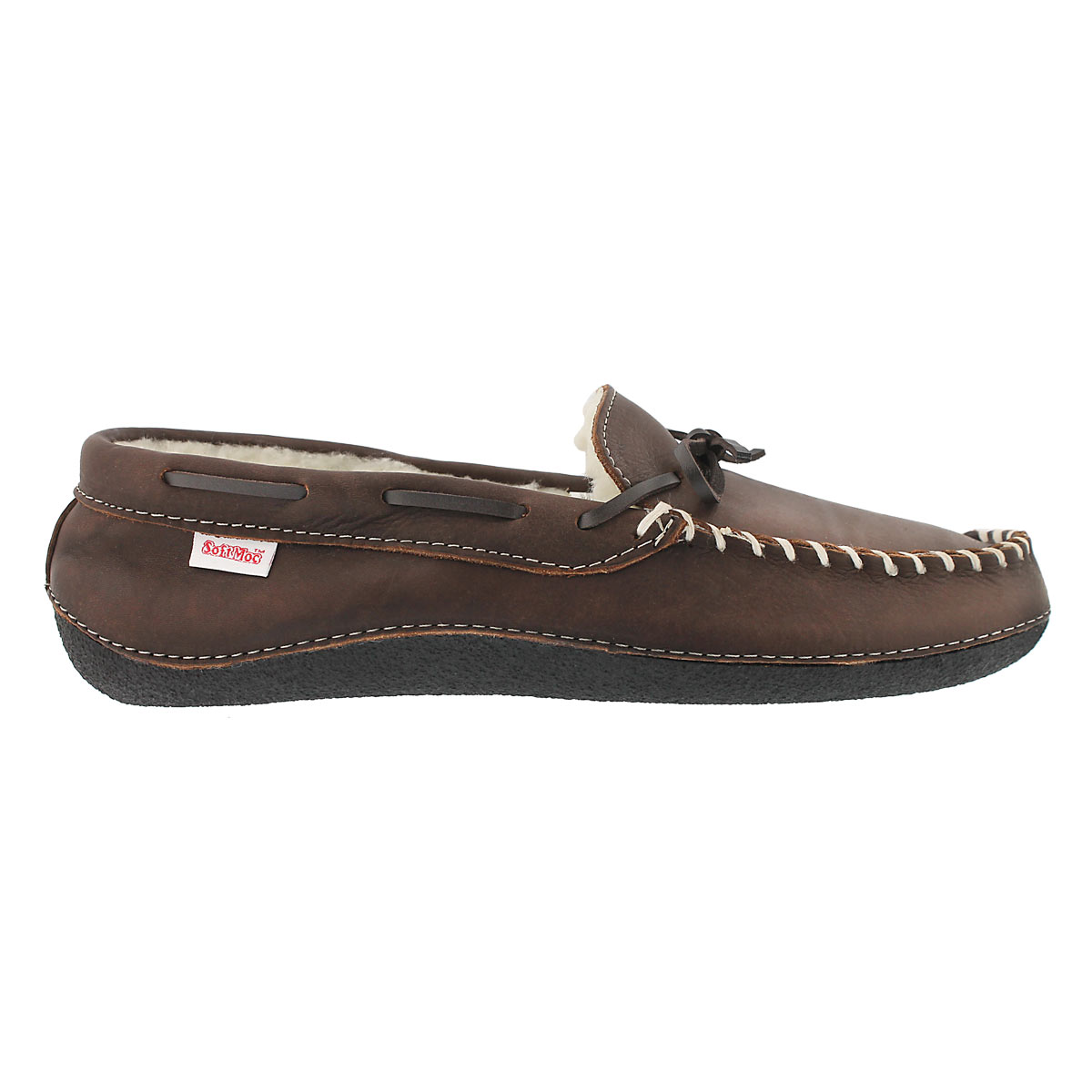 Mns Gary brown fleece lined lthr moc