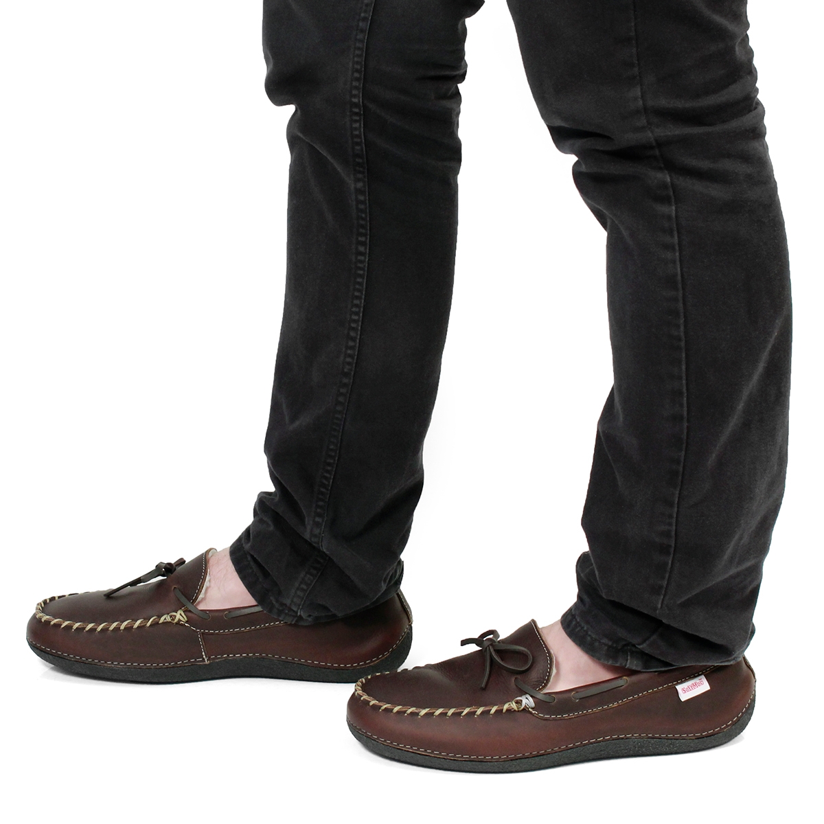 Mns Gary brown fleece lined lthr moc