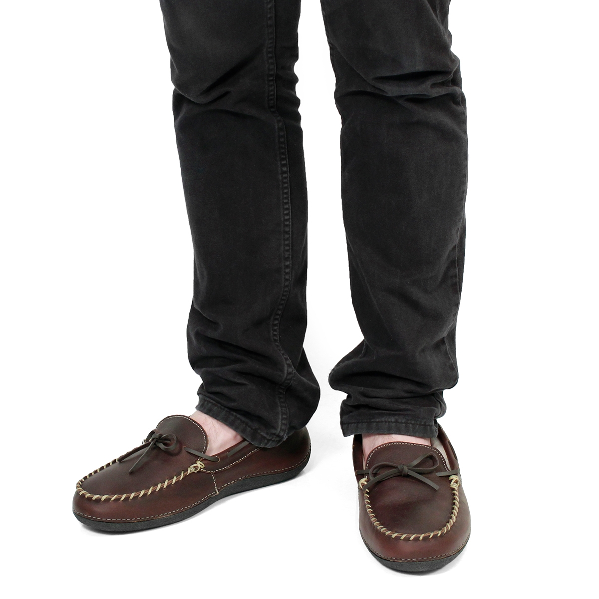 Mns Gary brown fleece lined lthr moc