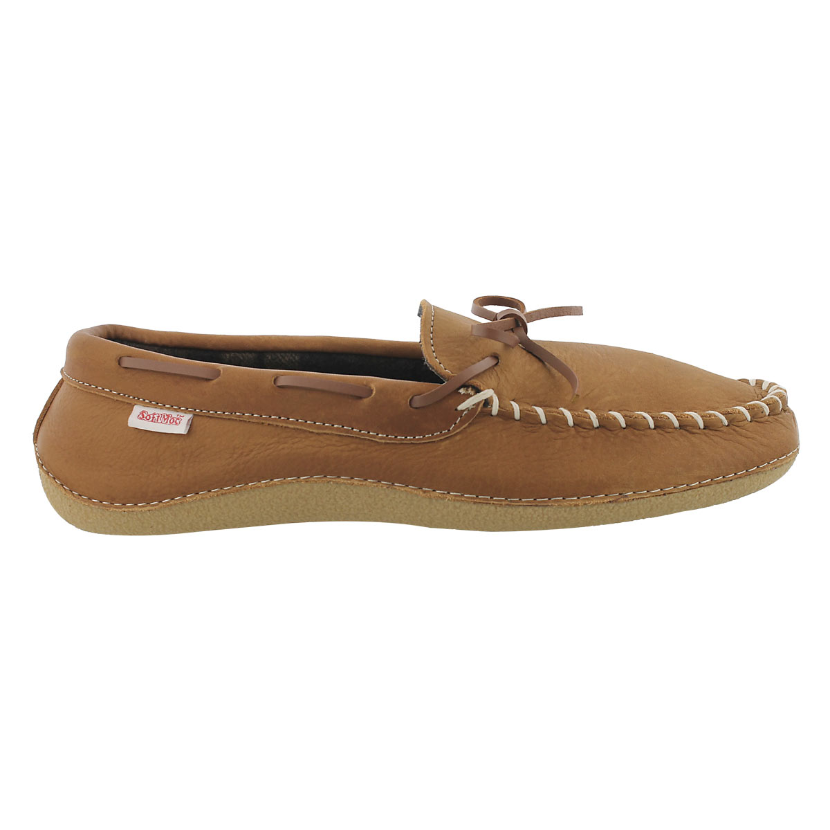 Mns Gary bark lthr plaid lined moc