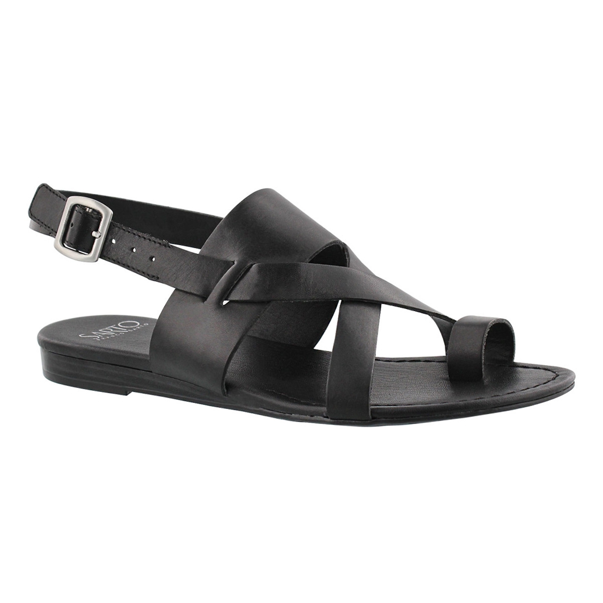 Women's GIA black toe wrap casual sandals