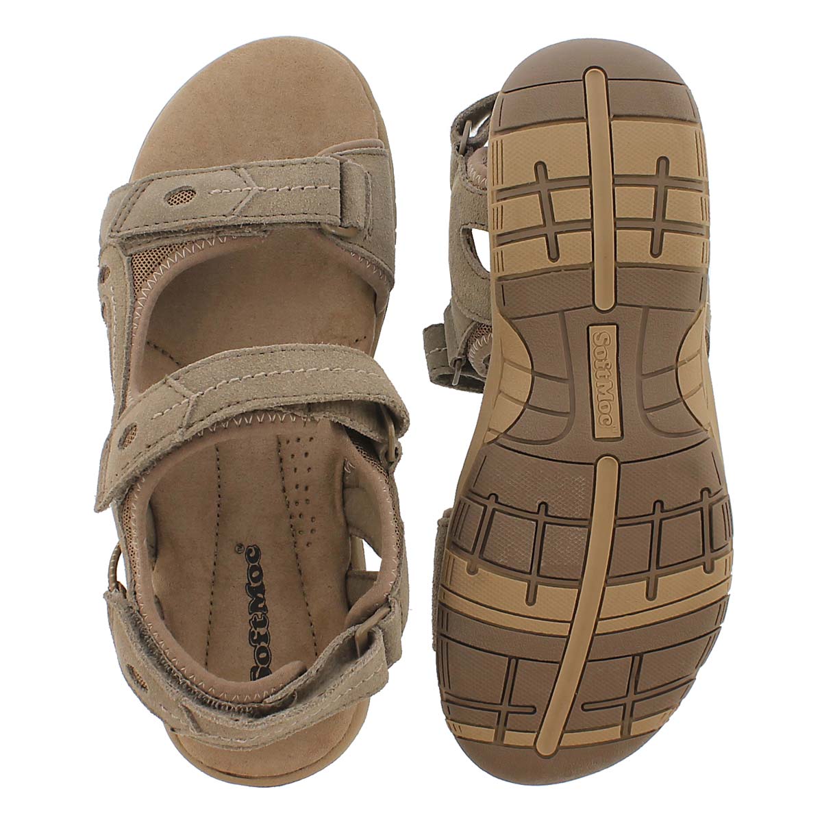 Lds Gladys brn 3-strap mem. foam sandal