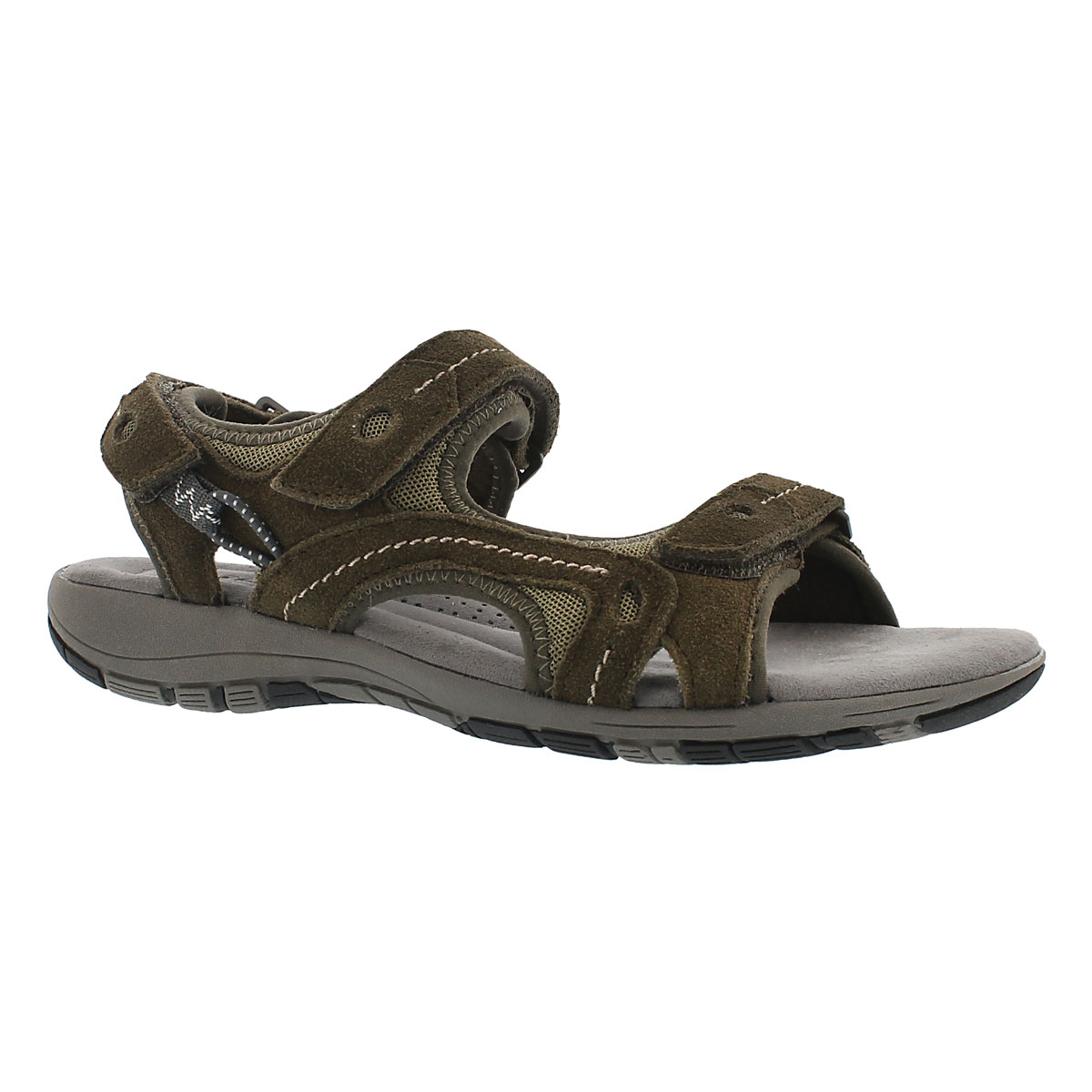 Women's GLADYS khaki 3-strap memory foam sandals