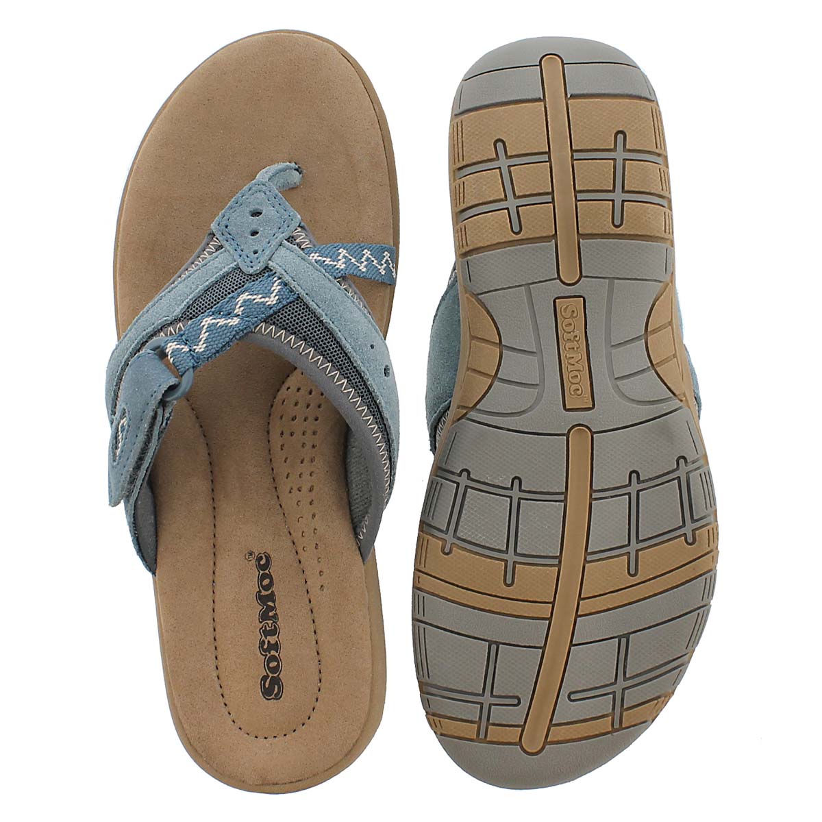 Lds Glenda blue mem. foam thong sandal