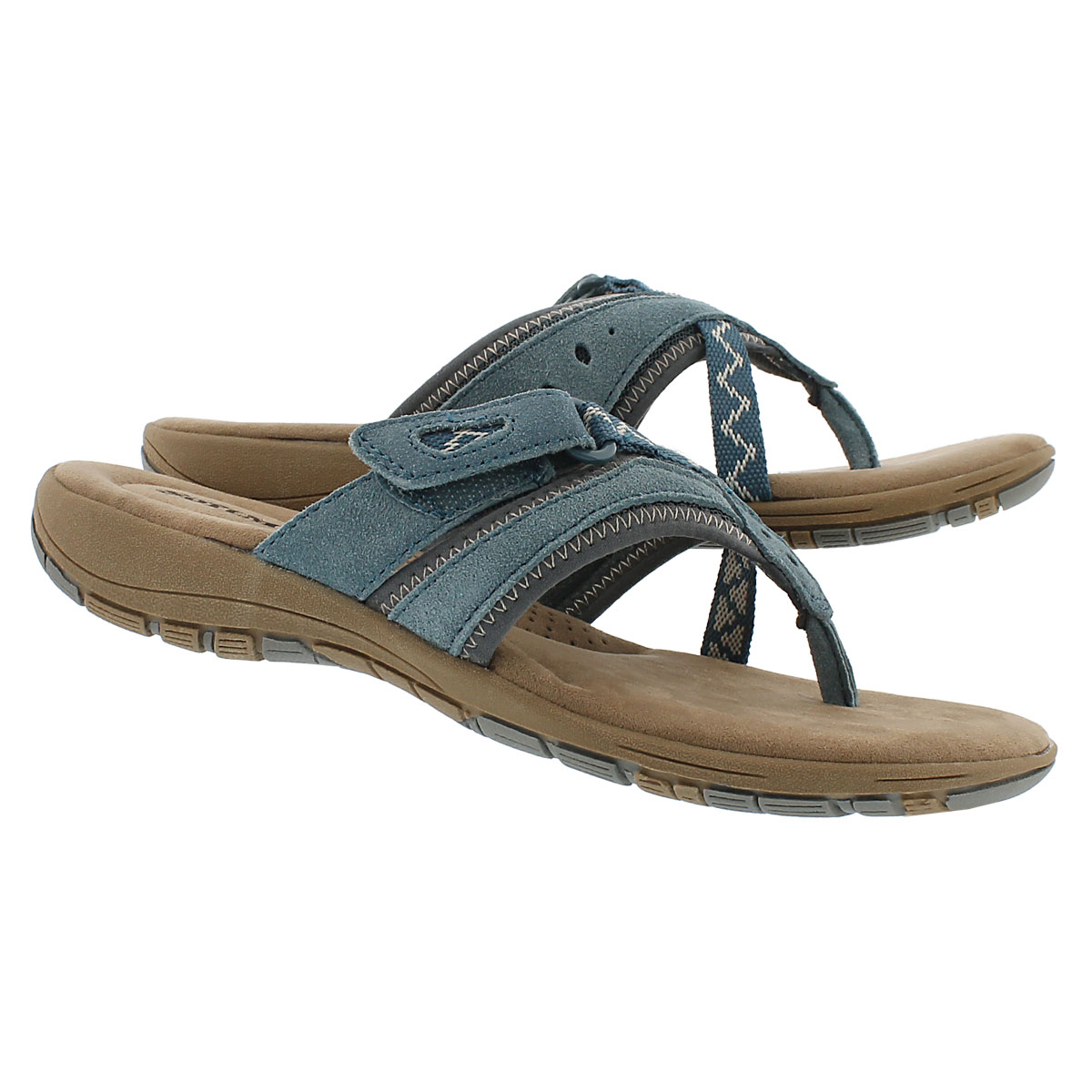 Lds Glenda blue mem. foam thong sandal