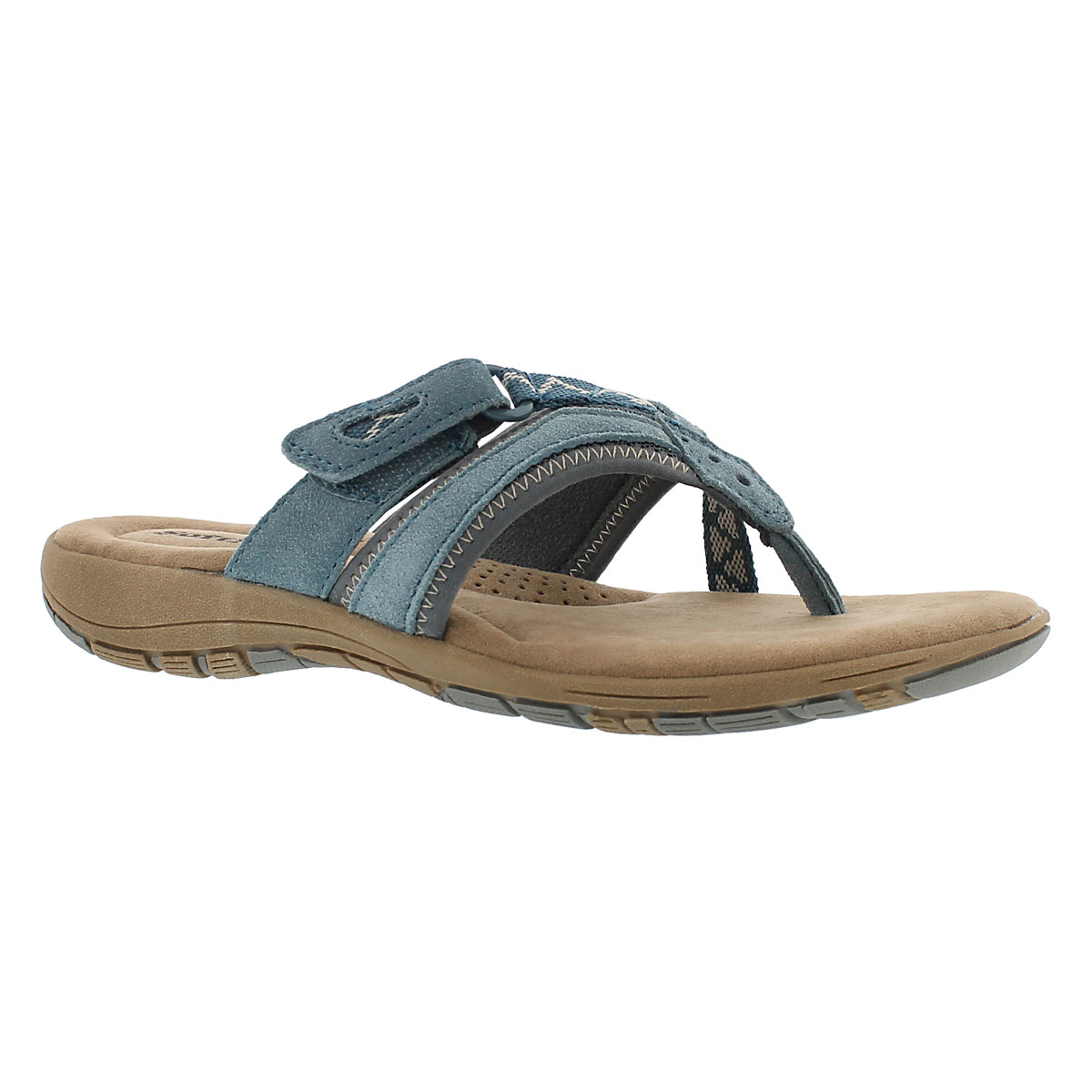 Lds Glenda blue mem. foam thong sandal