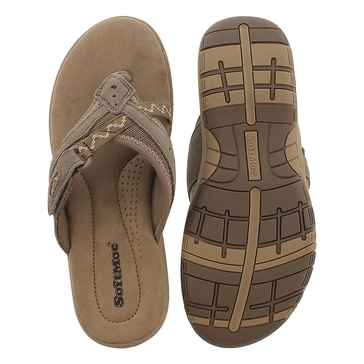 Lds Glenda brown mem. foam thong sandal