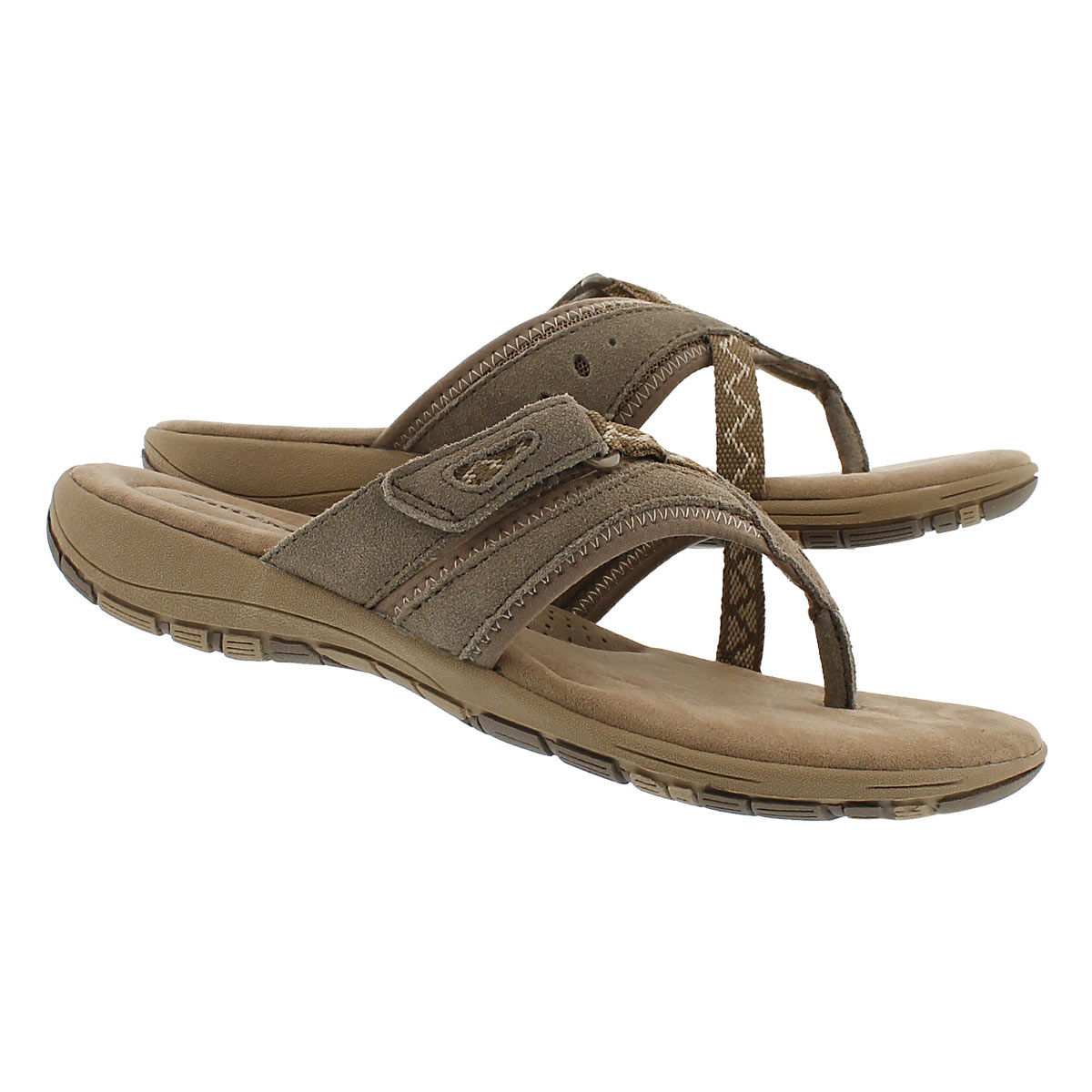 Lds Glenda brown mem. foam thong sandal
