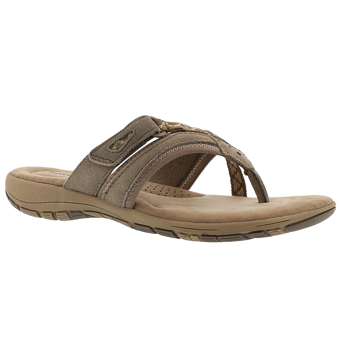 Lds Glenda brown mem. foam thong sandal