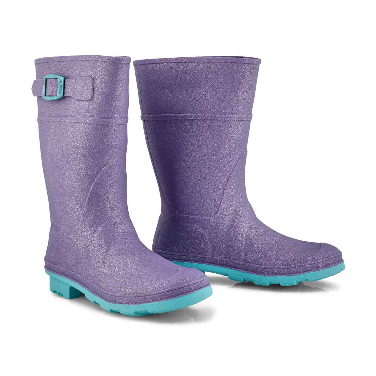 Kamik Girls' Glitzy Waterproof Rain Boot Pu