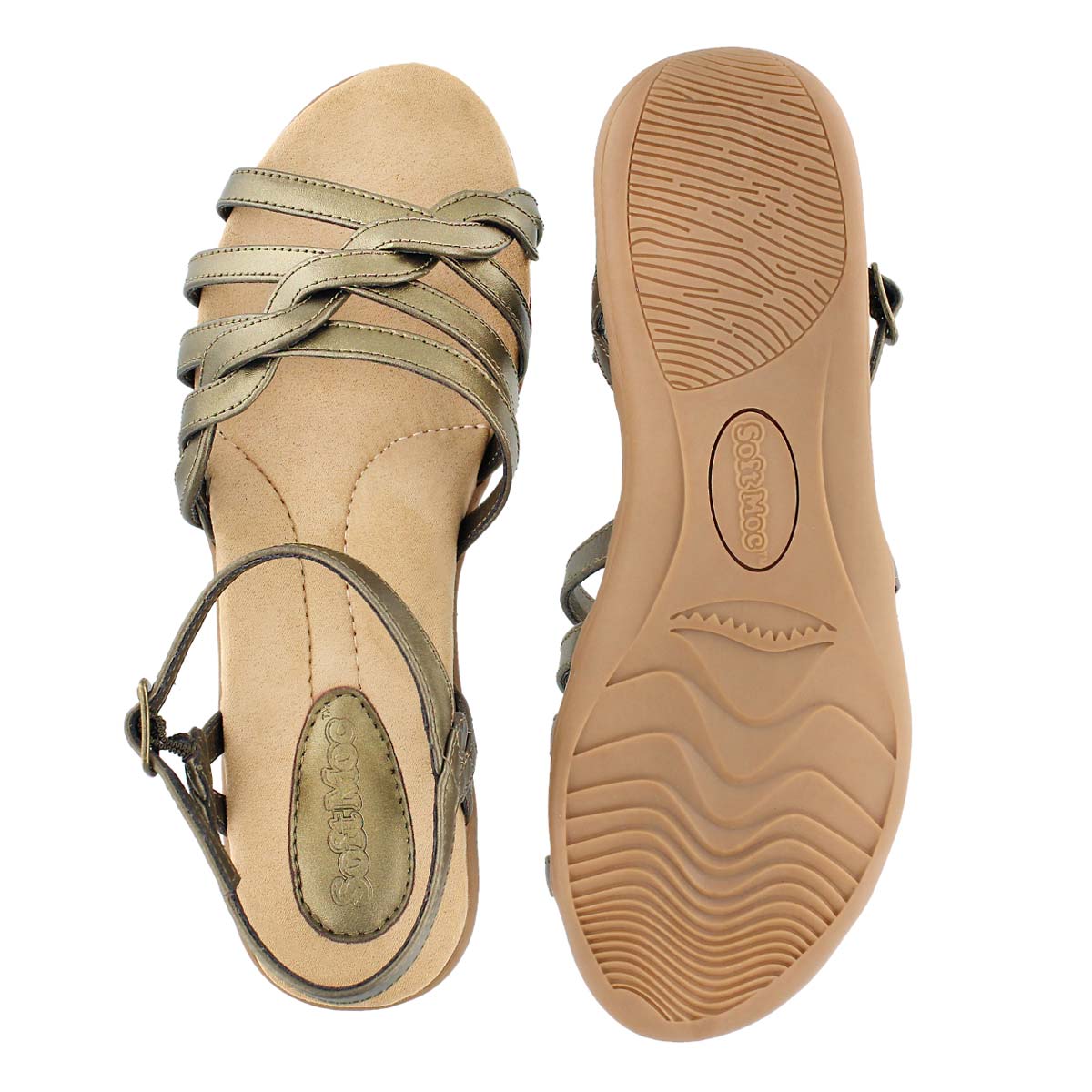 Lds Grace gold memory foam sandal