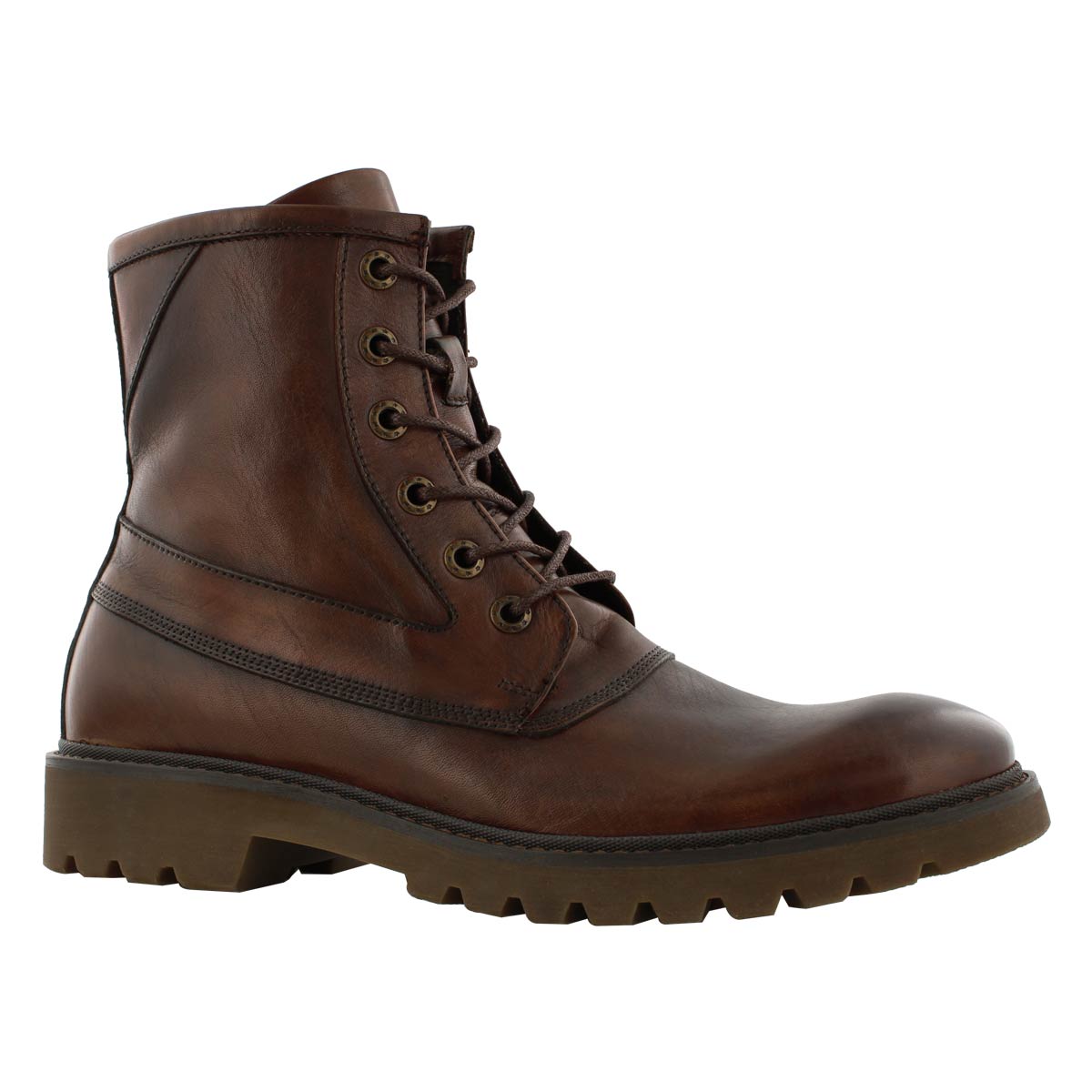 Mns Grand cognac lace up combat boot