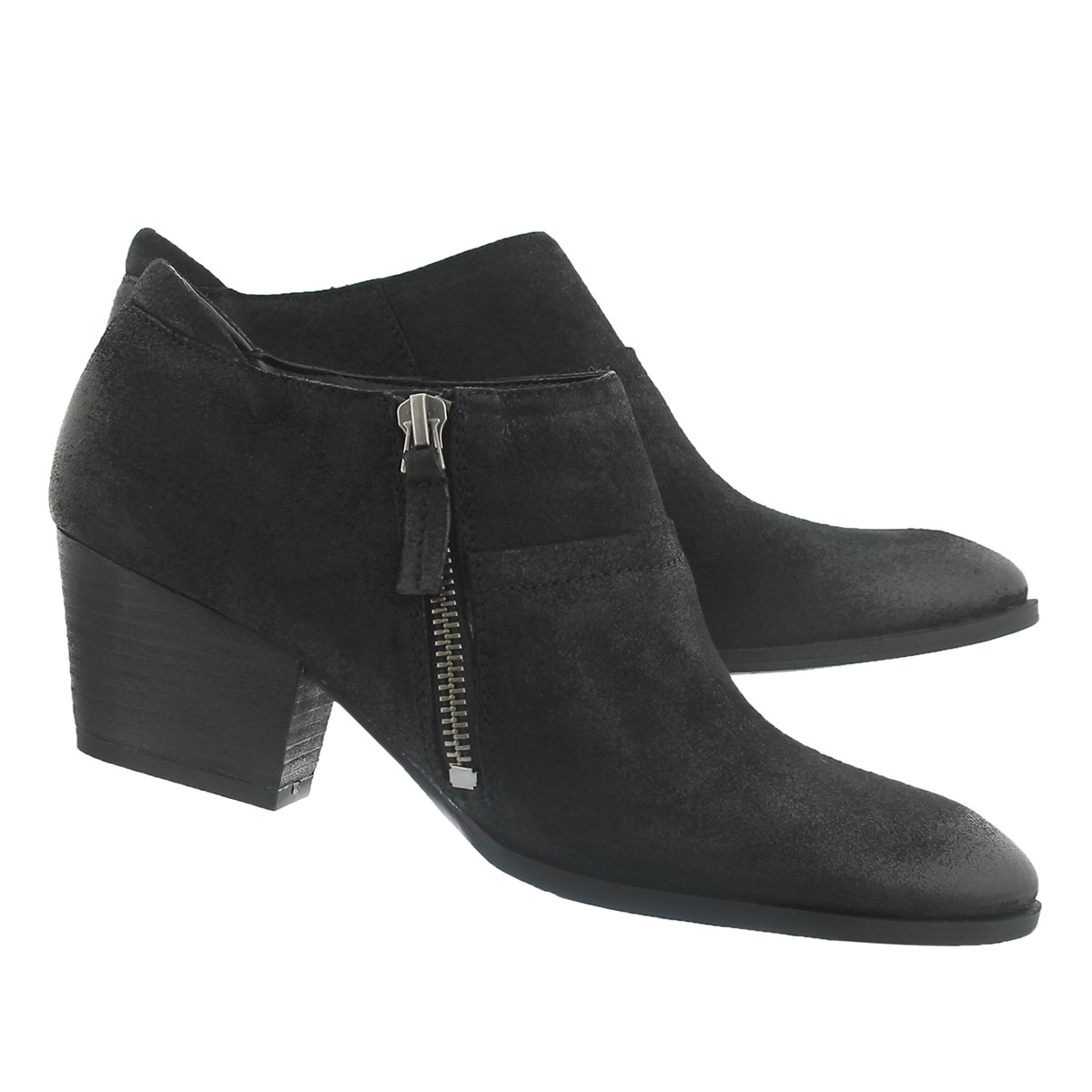 Lds Greco blk zip up casual heel