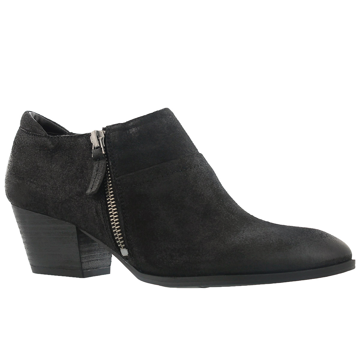 Lds Greco blk zip up casual heel