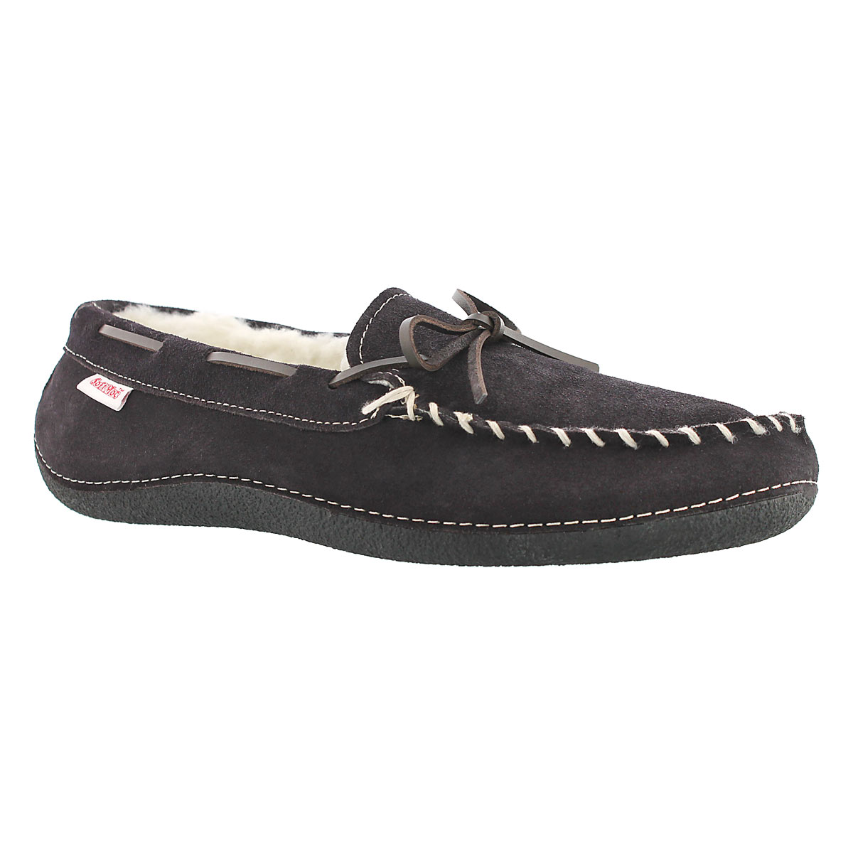 Men's GREG brown fleece lined moccasins
