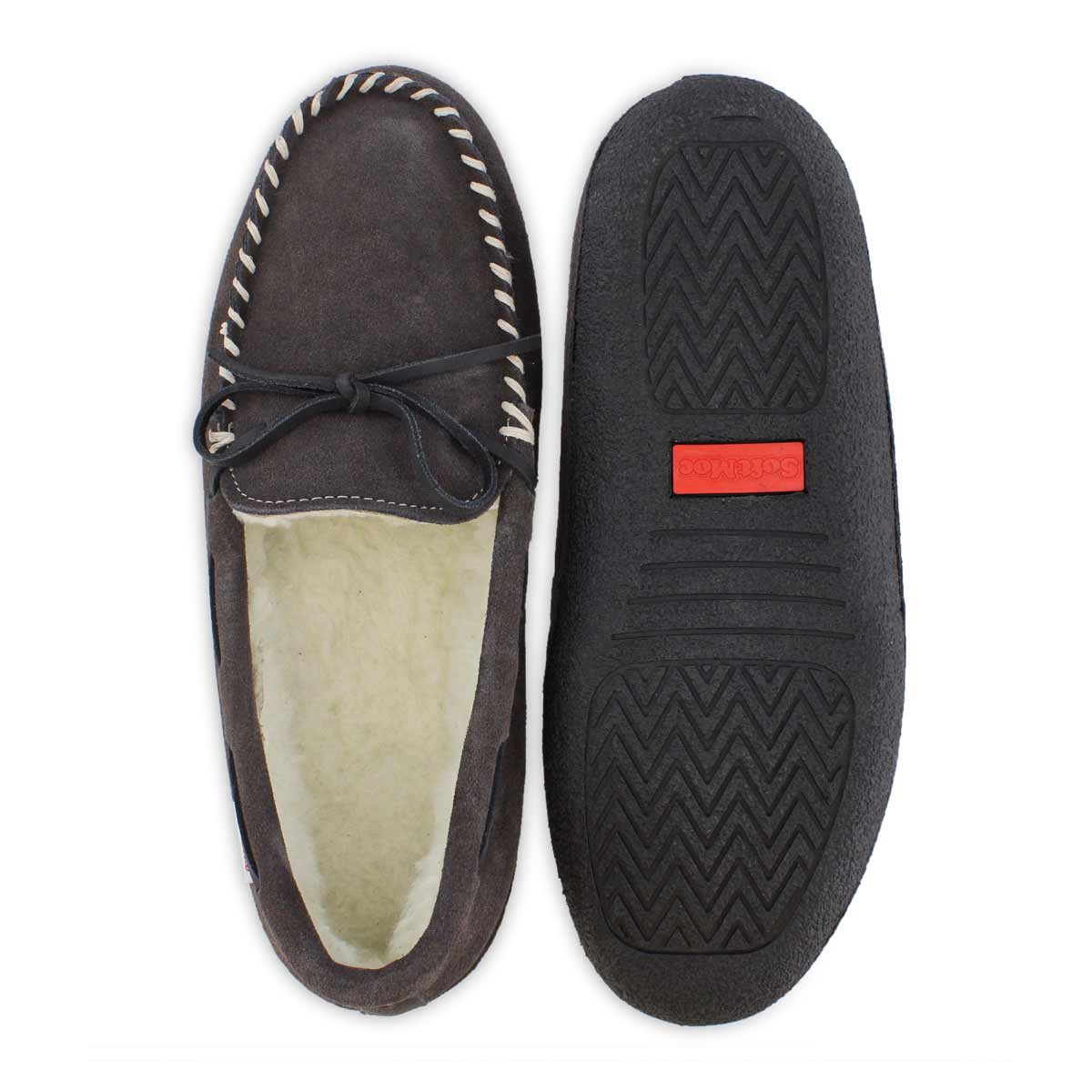 Mns Greg grey fleece lined moc