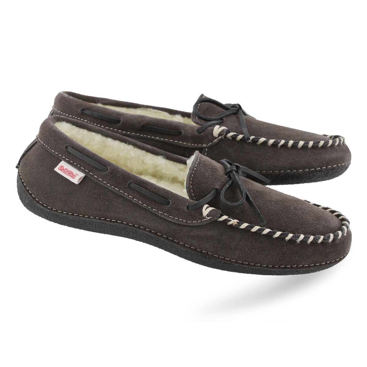Mns Greg grey fleece lined moc