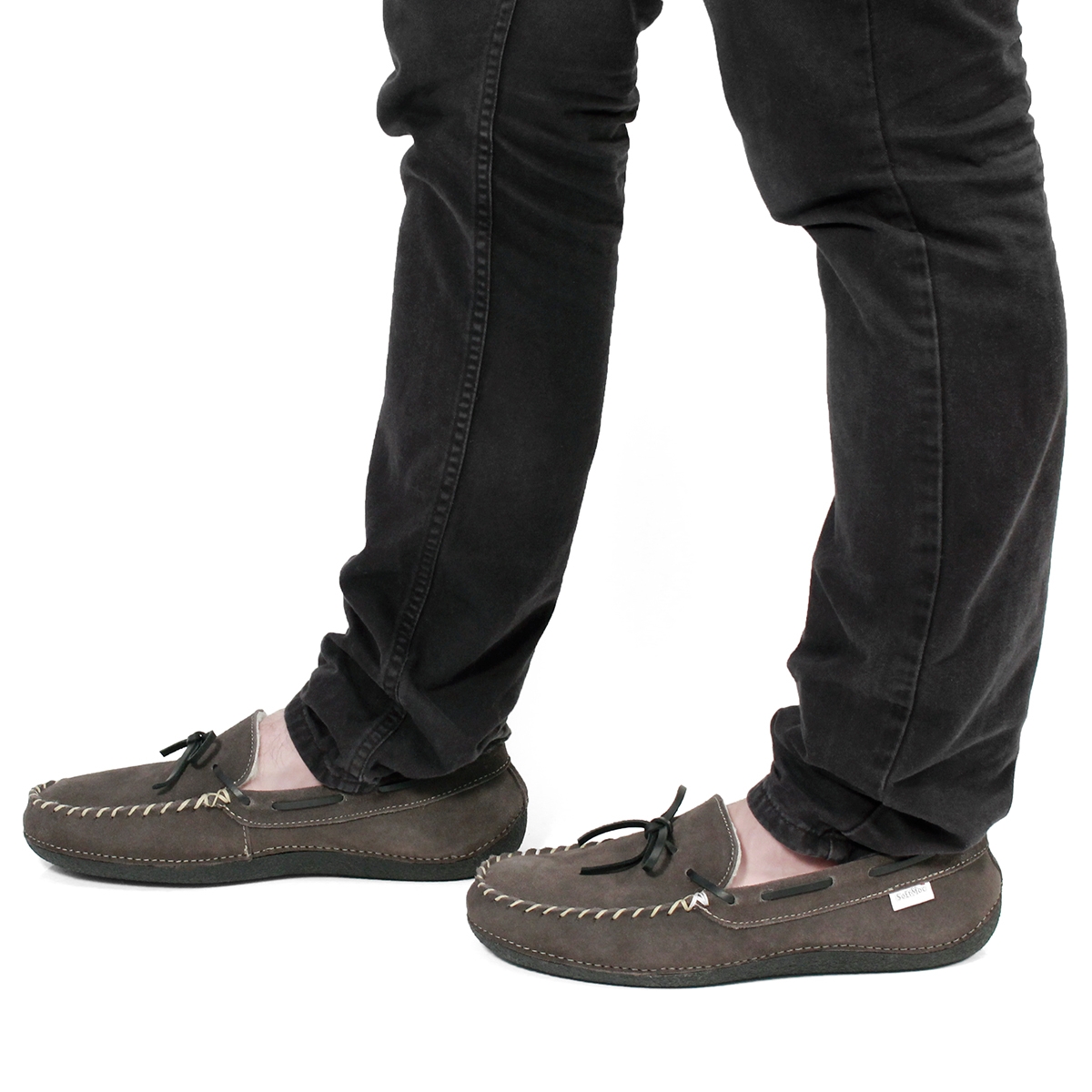 Mns Greg grey fleece lined moc