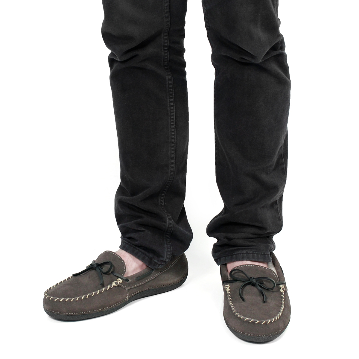 Mns Greg grey fleece lined moc