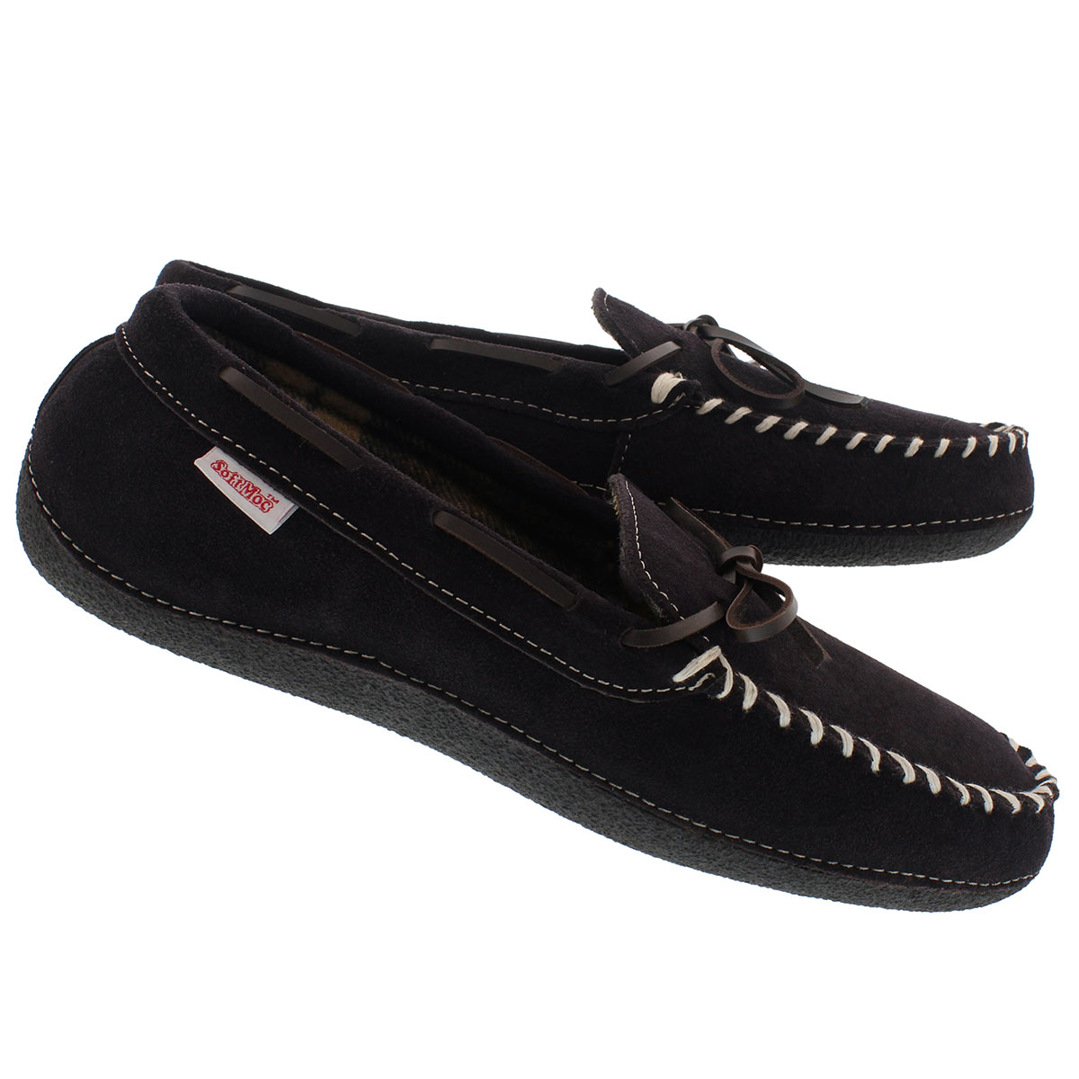 Mns Greg brn plaid lined moc