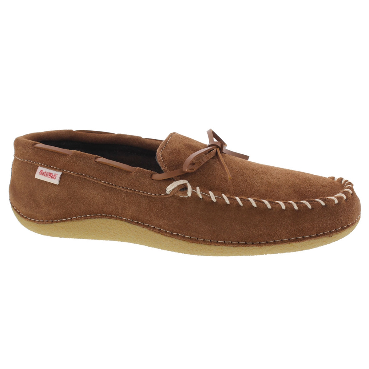 Men's GREG hazelnut plaid lined moccasins