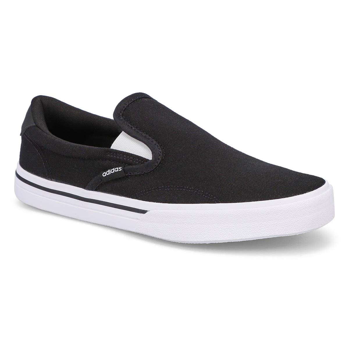 adidas Ladies Kurin Slip On Sneaker- Black/Wh | SoftMoc.com