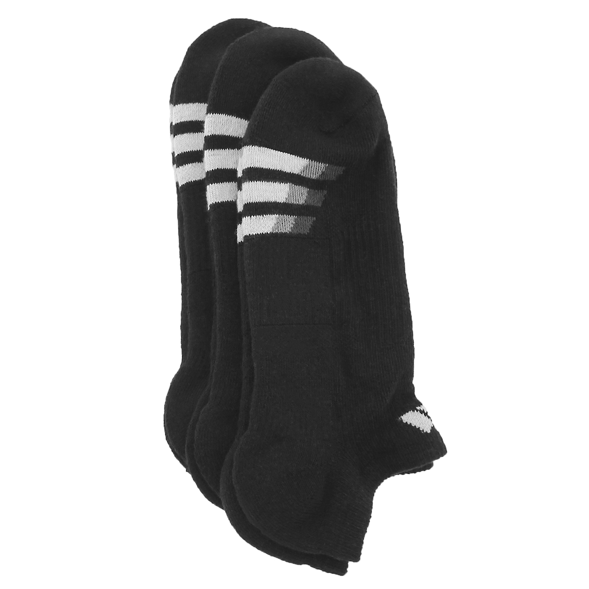 Men's CUSHIONED NO SHOW black socks - 3pk