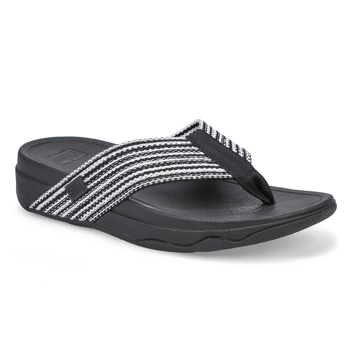 black and white thong sandals