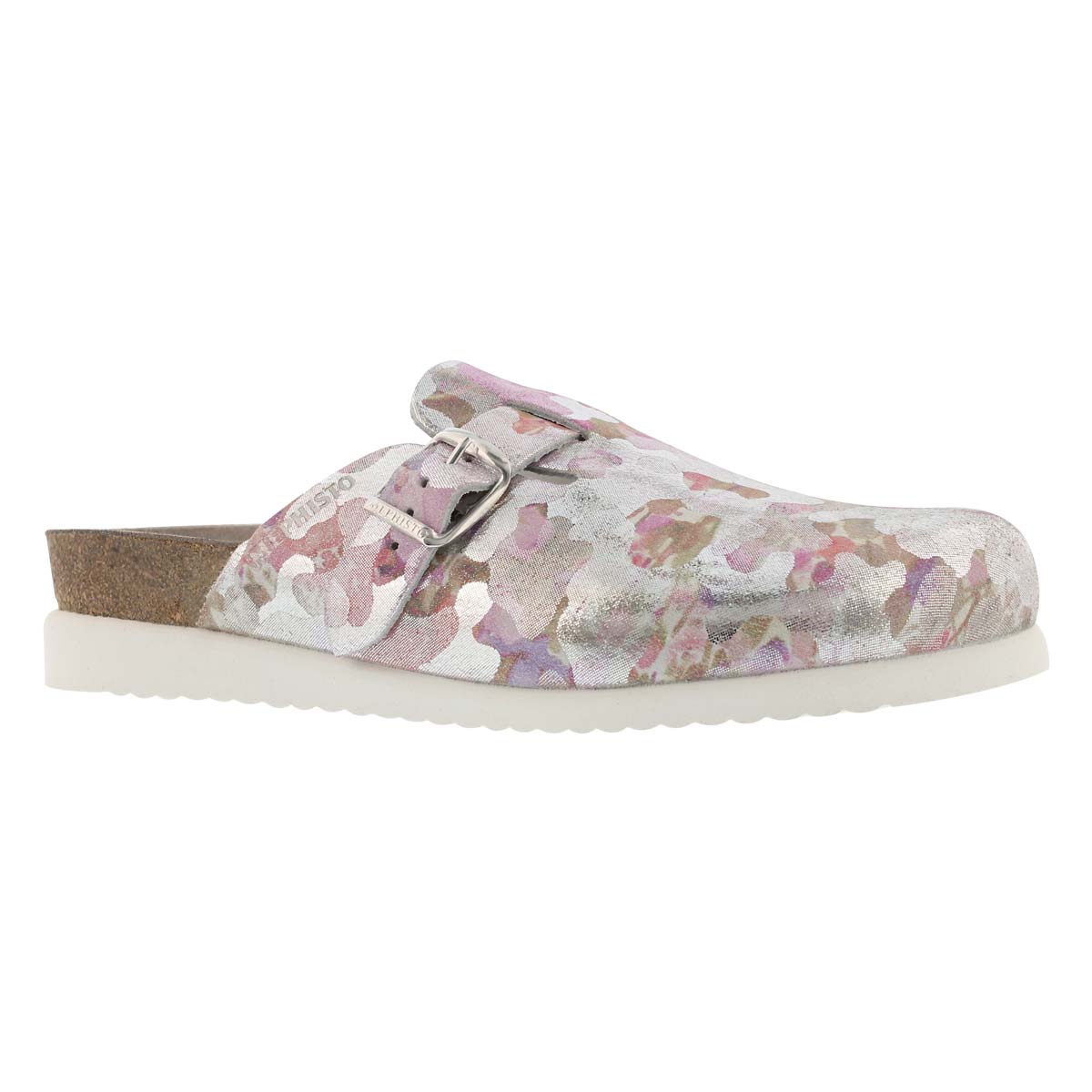 Women's HALINA pink cork footbed clogs