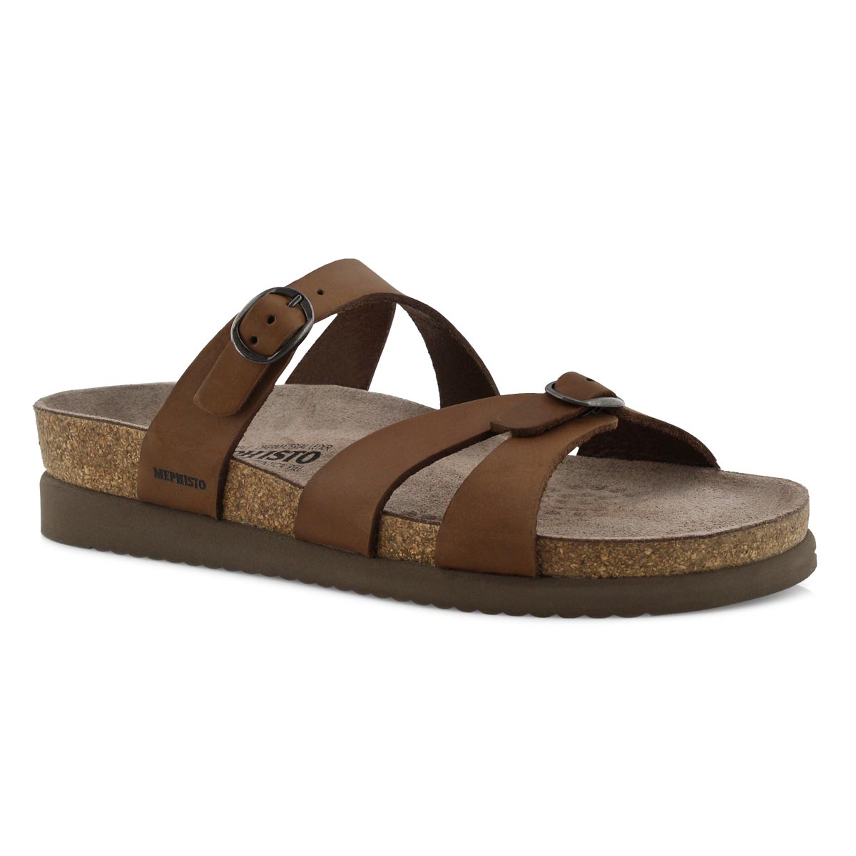 Lds Hannel dk brn cork footbed sandal