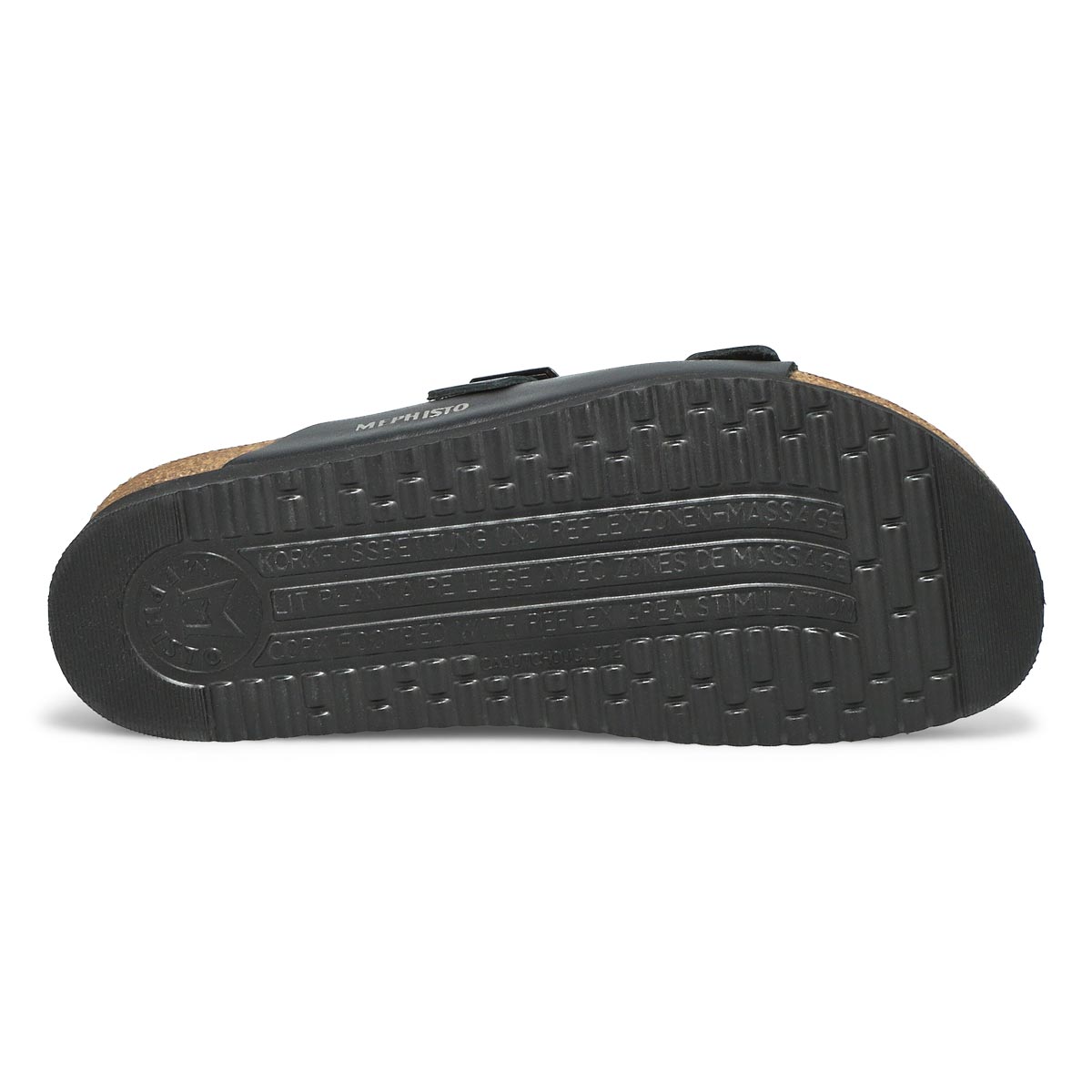 Lds Harmony black cork footbed slide