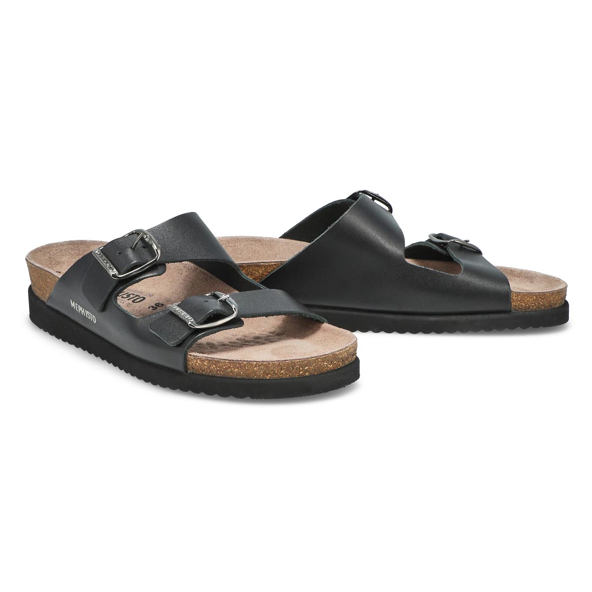 Lds Harmony black cork footbed slide