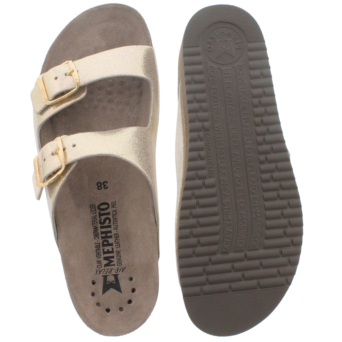Lds Harmony platinum cork footbed slide
