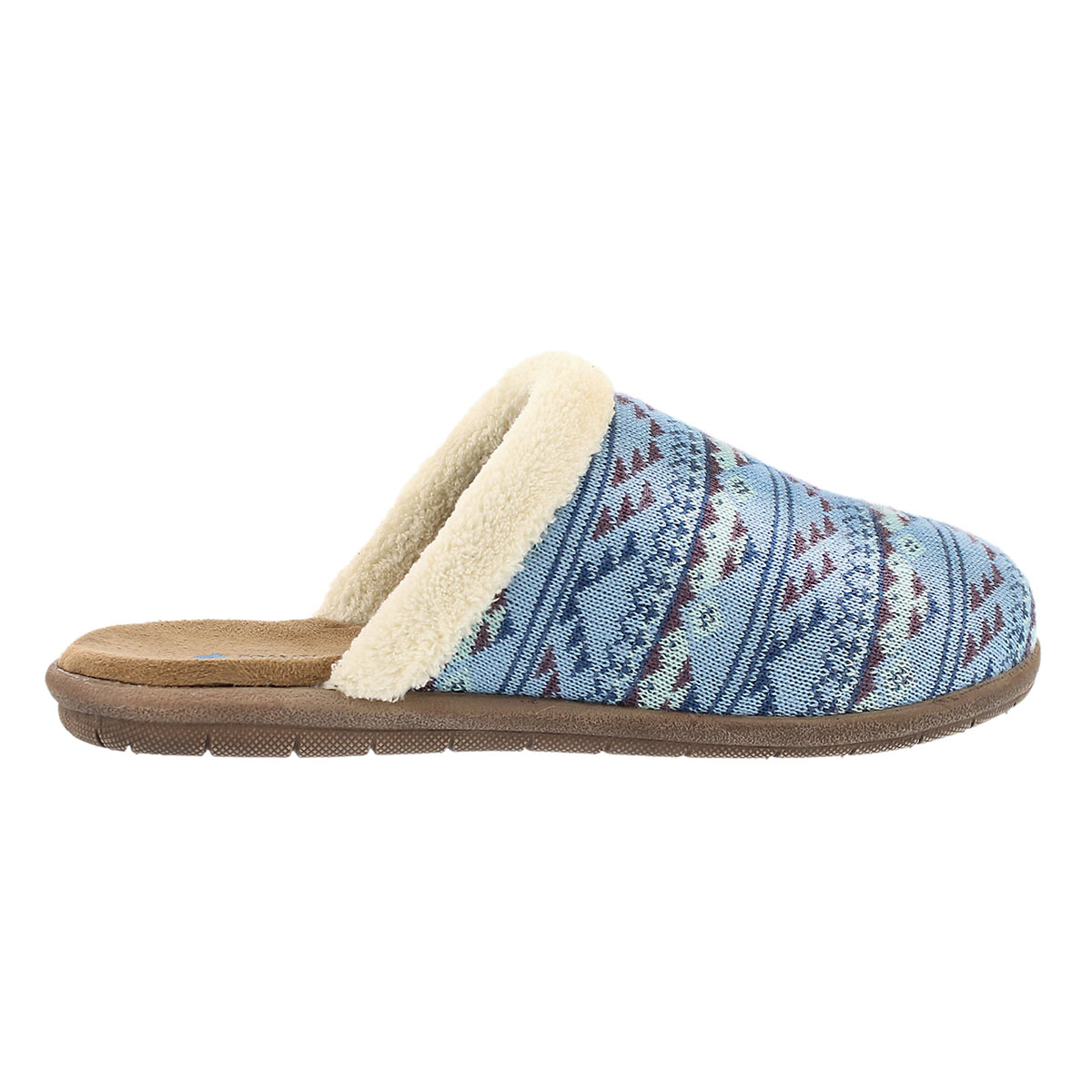 Lds Hazel sky blue open back slipper